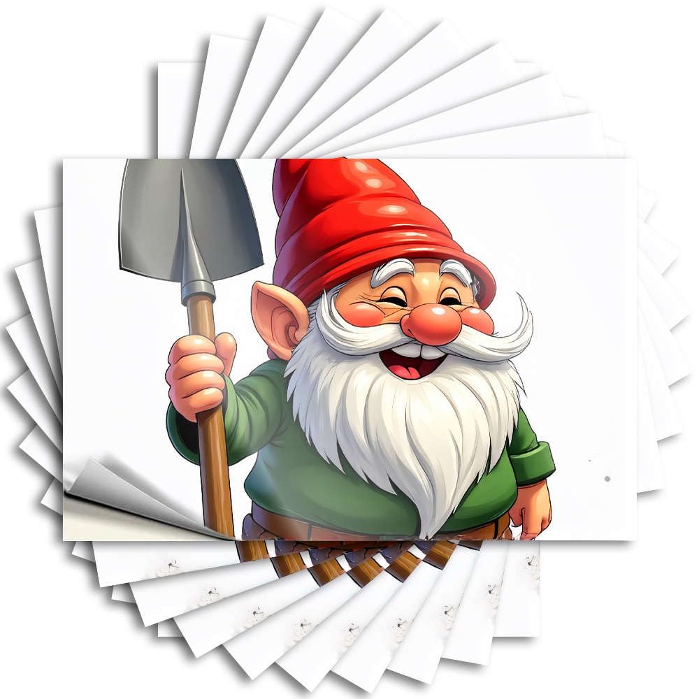 A Cheerful Gnome Holding A Shovel. Room Accessories for Men Motorcross DIY | Accent Tattoos Tumbler Removable Vinyl Sticker Decal(8X12CM)