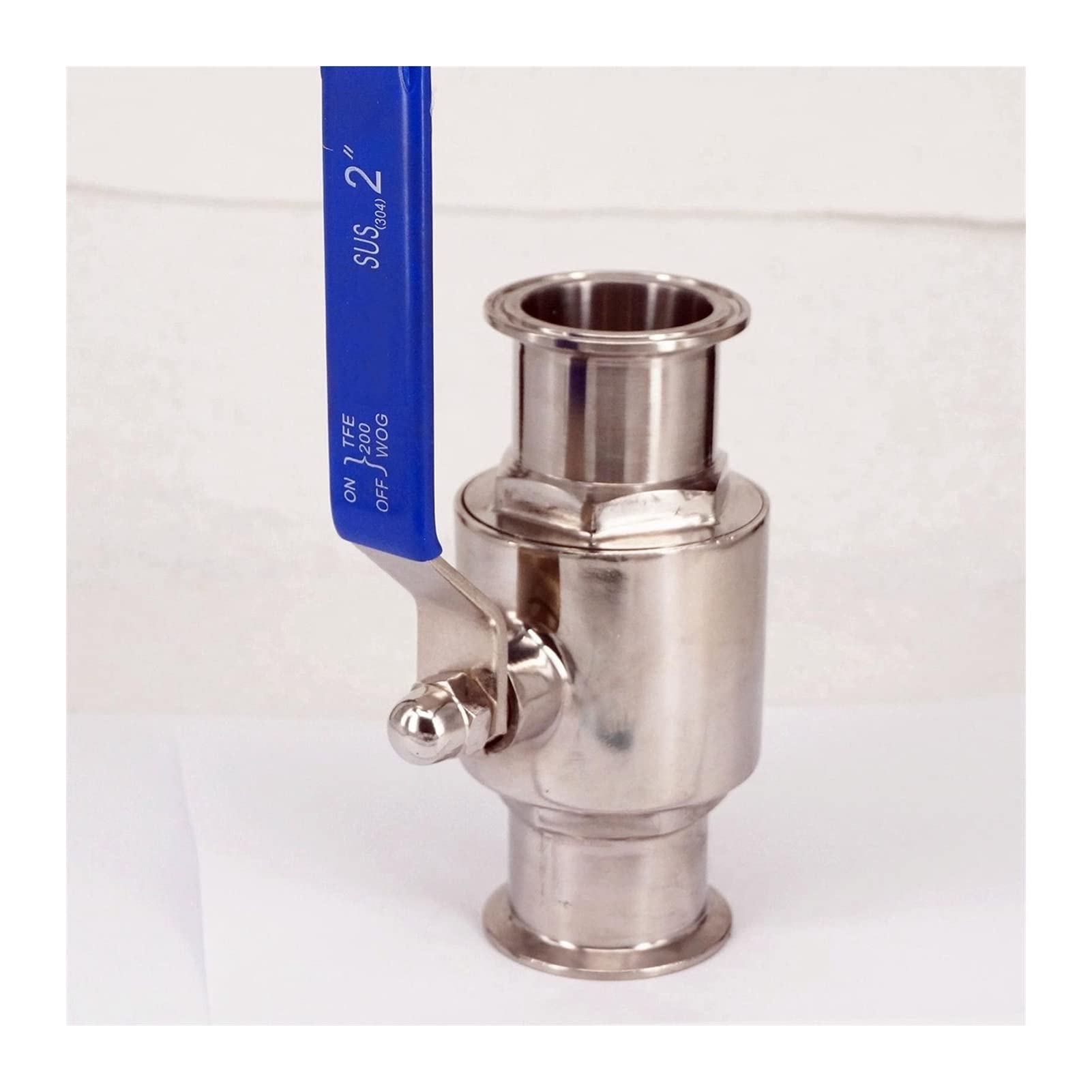 QRUYHBAJU 2inch 51mm Ball Valve Stainless Steel SS304 Sanitary Ball Valve Tri Clamp Ferrule Straight Type