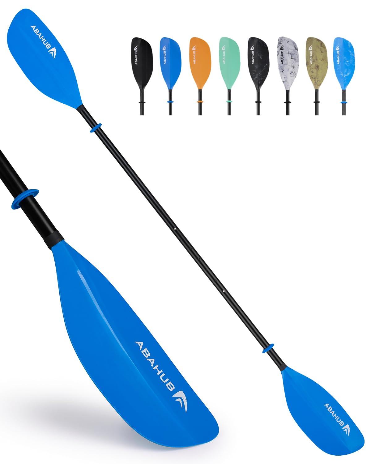 Abahub Kayak Paddle 210 cm to 230 cm Adjustable Aluminium Double Oars Kayak Paddle Kayak Paddle Kayak Paddles for Kayak Rowing Boat Canoe Aluminium Alloy Stem Plastic Blades 12 Colours - 1
