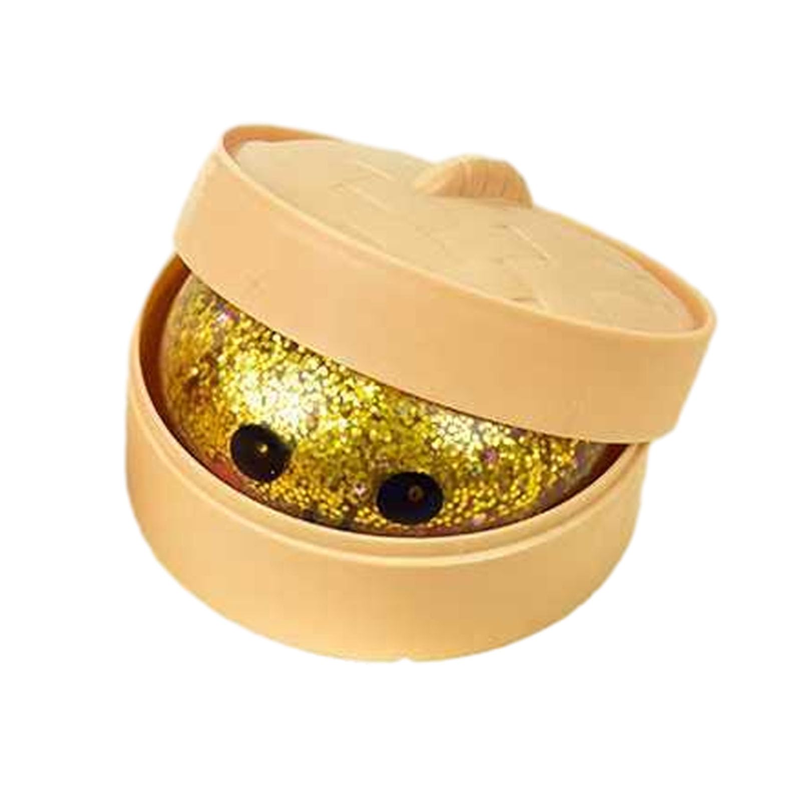 Glitter Dumpling, Glitter Dumpling Squishy Box, Anxiety Relief Fidget, Simulated Steamed Bun Sensory Toy for Office Home Relaxation