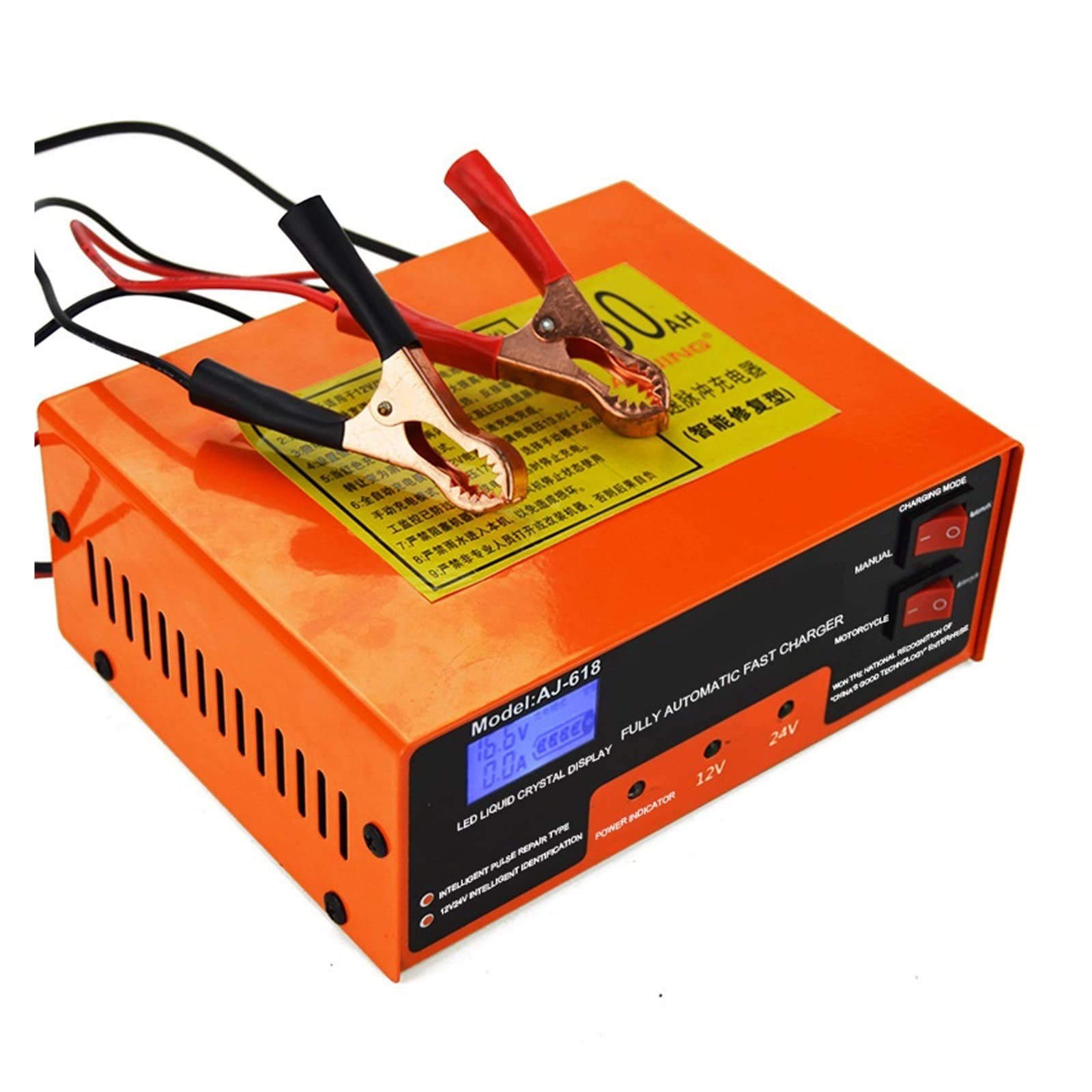 Caricabatterie per Auto Caricabatteria for Auto Riparatore di batterie a impulsi Intelligenti Caricabatterie 12v24v 10A for Display LCD a LED for Camion for Auto