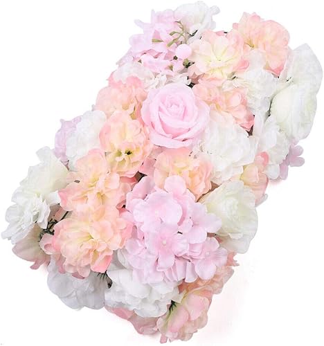 Miniatura 4 de Gdrasuya10 10 paneles de flores artificiales de seda, panel floral de seda, decoración de fondo de pared, tapete de flores para bodas, fiestas,