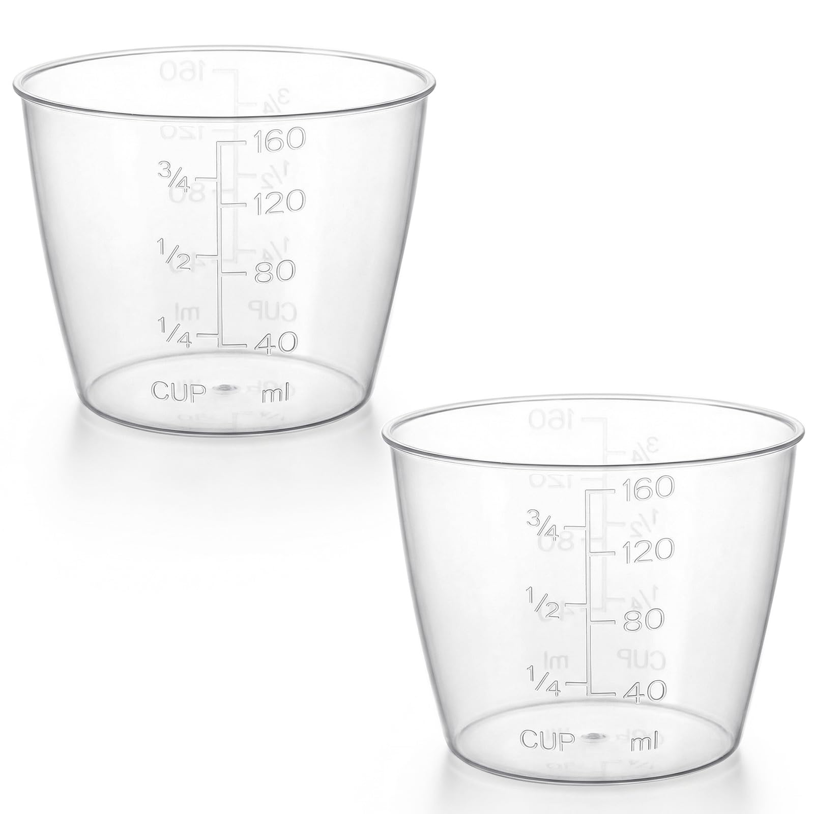 Thinp 2 Pcs Plastic Rice Measuring Cups, 160ml Rice Cooker Measuring Cup Double Scale Laundry Measurings Cup Measurings Cups Replacement for Rices Dry Liquid Ingredient-Measuring (Transparent)