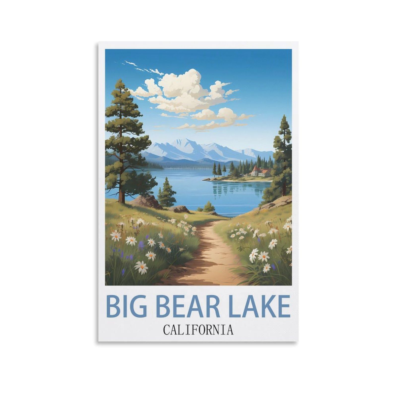 EZMLFA 5D Diamond Painting Kits for Adults,Big Bear Lake California,Diamond Painting,Landscape Gem Art Kits Adult and Crafts Home Decor 40x50cm