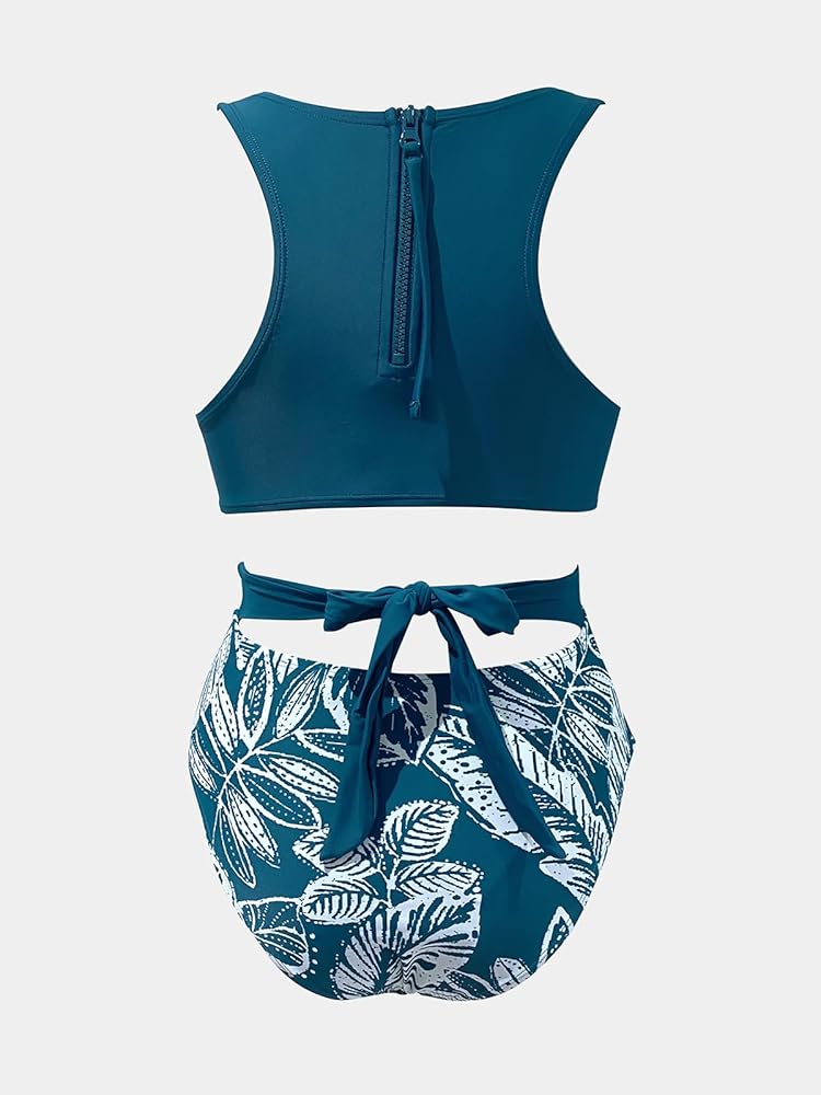 CUPSHE Women's One Piece Swimsuit High Neck Swimwear Back