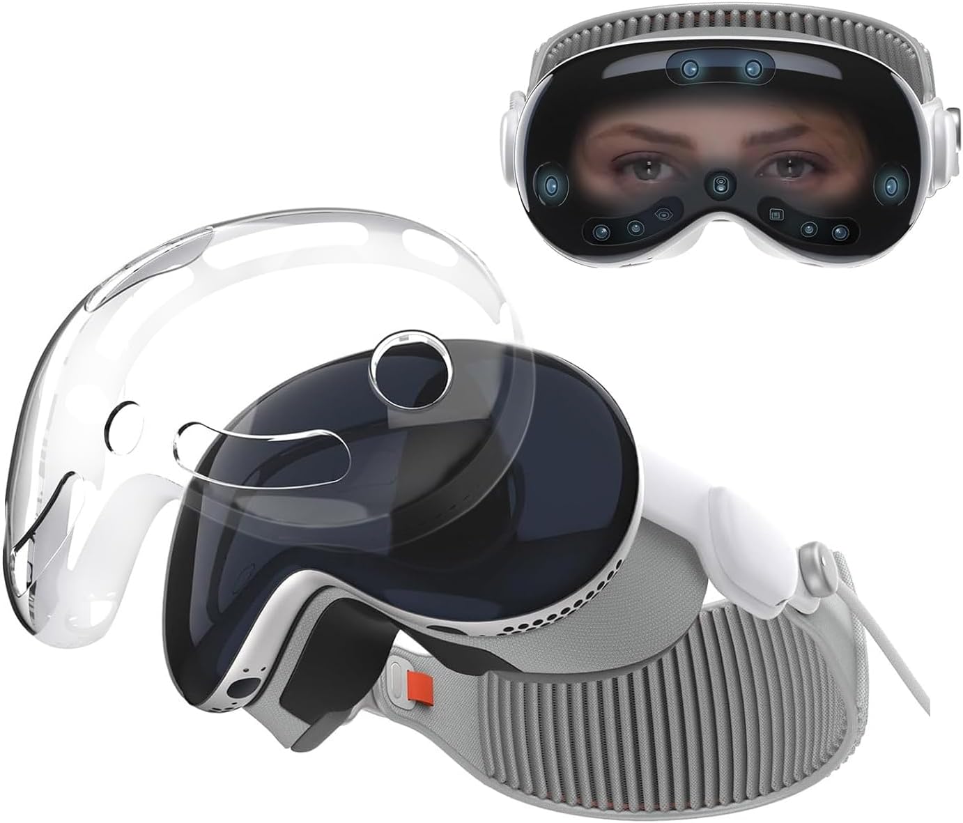 Hualimei Clear TPU Case Compatible with Apple Vision Pro, Scratch Resistant Transparent Soft Protective Front Shell Cover Protector for Vision Pro VR Headsets Accessories 2024