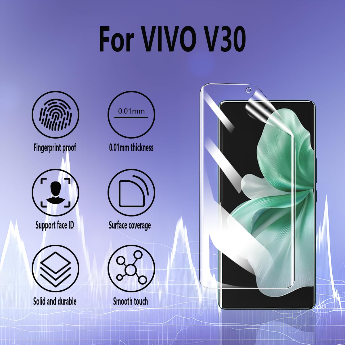 Smartect Vetro Temperato Per Vivo Y76 5G (3 Pezzi, Trasparente) – Pellicola 9H Anti Graffio, 0.3mm, HD, Senza Bolle - 3