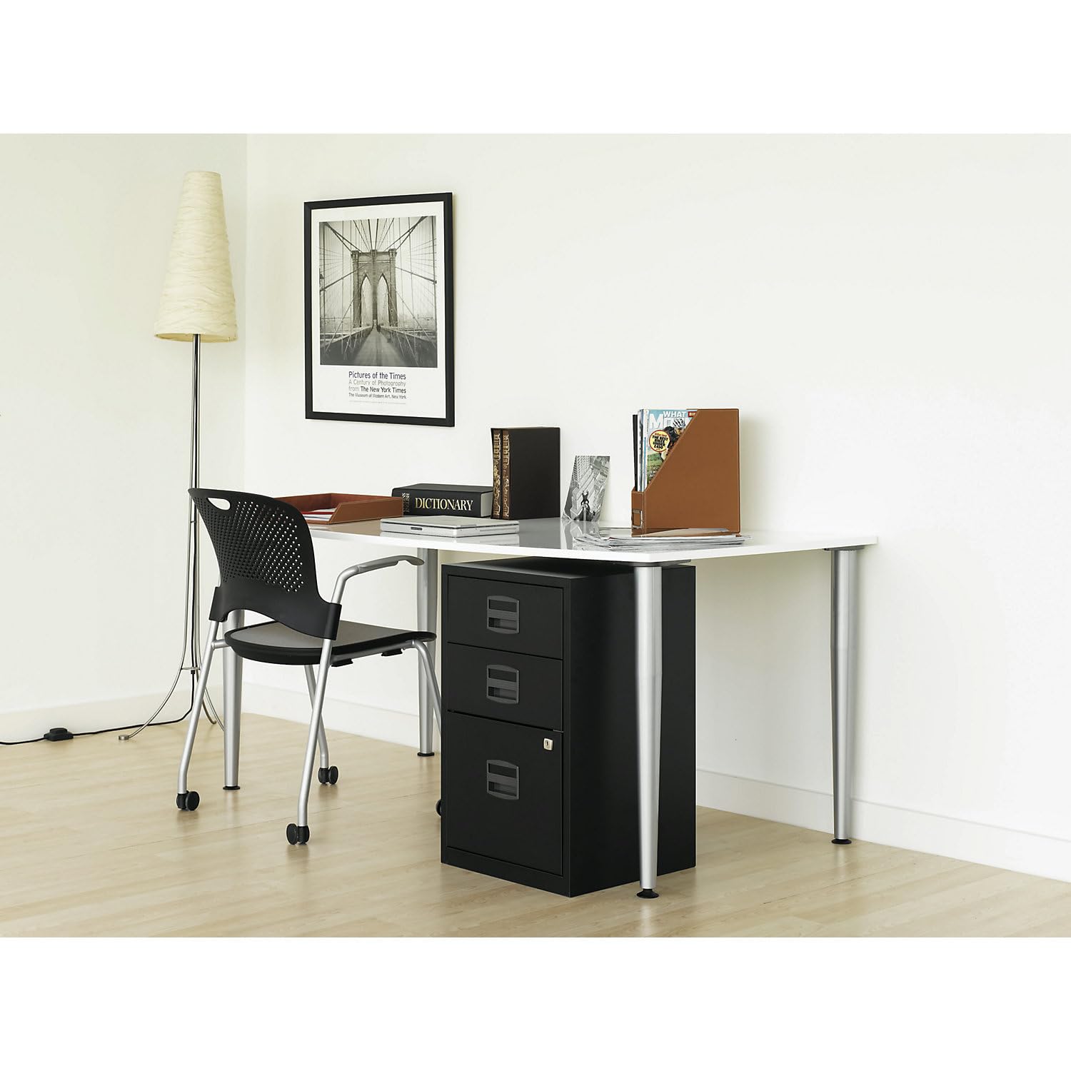 Bisley Home Hängeregistraturschrank PFA, 2 HR-Schubladen, Metall, 696 Verkehrsweiß, 40 x 41.3 x 67.2 cm