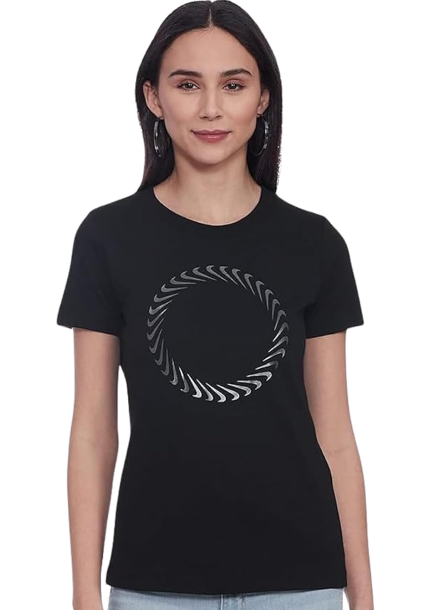 Nike Part Synergy Women's Solid Regular T-Shirt (DD1231-010_Black XL)-image-19