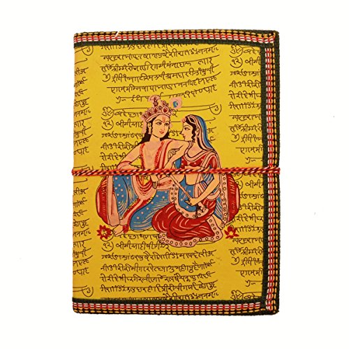 Purpledip Handmade Paper Journal Radha-Krishna: Vintage Diary Notebook With Thread Closure (11157) Cover