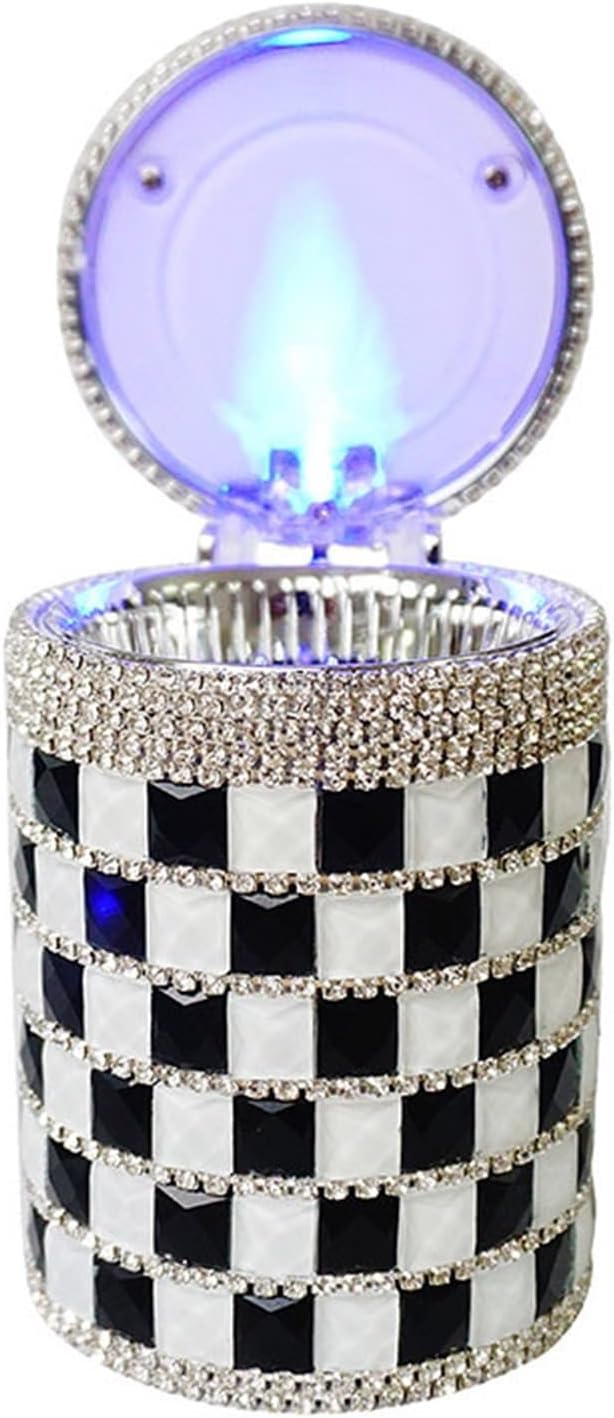 Ashtrays for Cigarettes Car Outlet Air Ashtray With Light Crystal Led Car Ash Tray Storage Cup Holder Auto Interior Accessories Home Ashtrays (Color : Style 4)