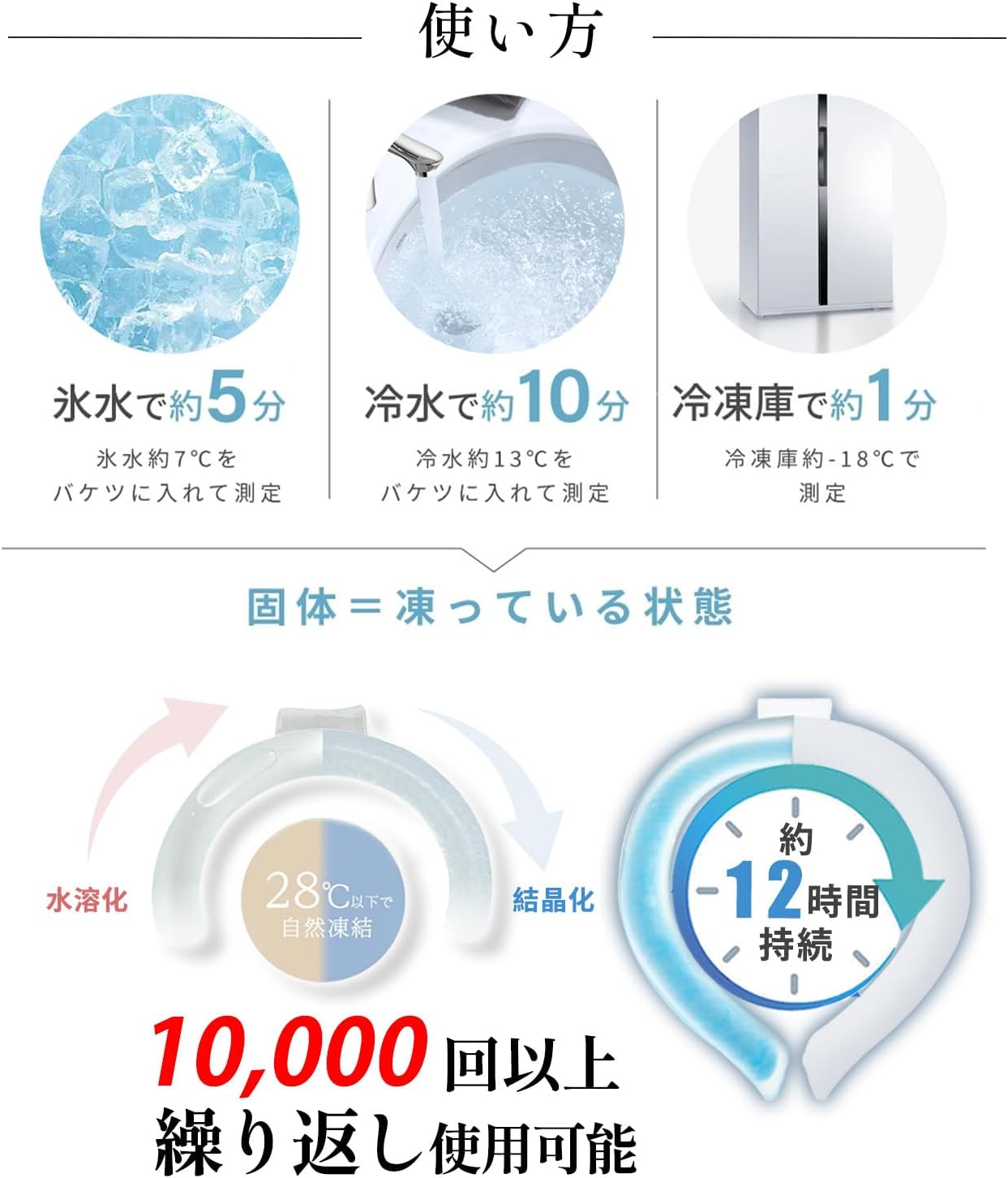 【REACH認証済・PCM含有量7割増量済】アイスネックリング クールリング 子供【28度で自然凍結】首ひんやりグッズ キッズ リング クールネックリング 首掛け 爽快 暑さ対策 ネッククーラー 首 冷却リング アイスパック 冷感リング 涼しい 長持ち アイスネックバンド 繰り返し使用 ひんやりグッズ 冷感 結露しない 暑さ対策 室外作業 花火大会 スポーツ観戦 アウトドア 男女兼用 大人用