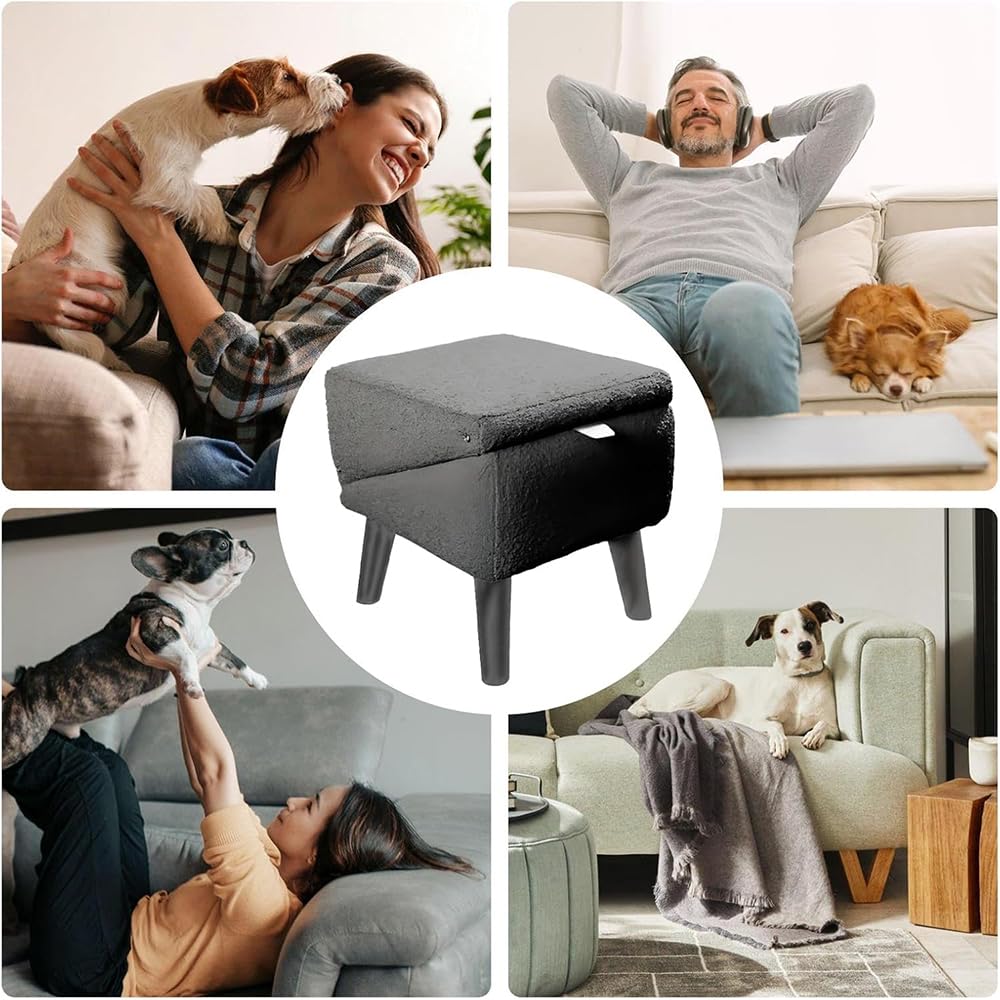 Rampa per animali domestici, pieghevole, non scivolosa per cani di piccola taglia e gatti, gradini per cani leggeri e pieghevoli, per letto a soppalco e divano Pet Ramp (grigio, M)
