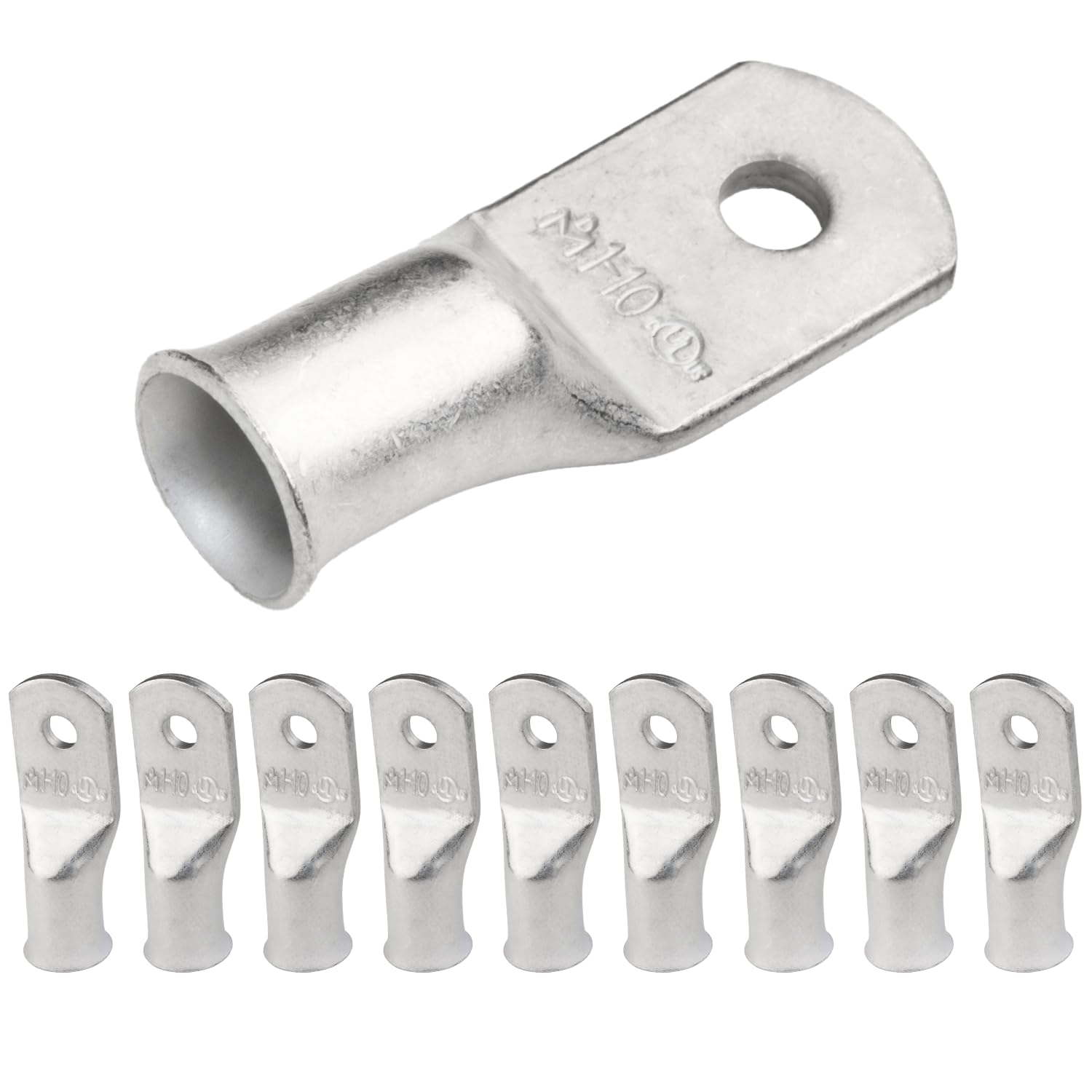 SELTERM 1 AWG # 10 Stud (10 pcs) UL Marine Grade Battery Terminal Connectors Tinned Copper Battery Cable Lugs 1 Gauge Wire Connectors Electrical Battery Cable Ends Ring Terminals Tinned Copper Lugs — image 1