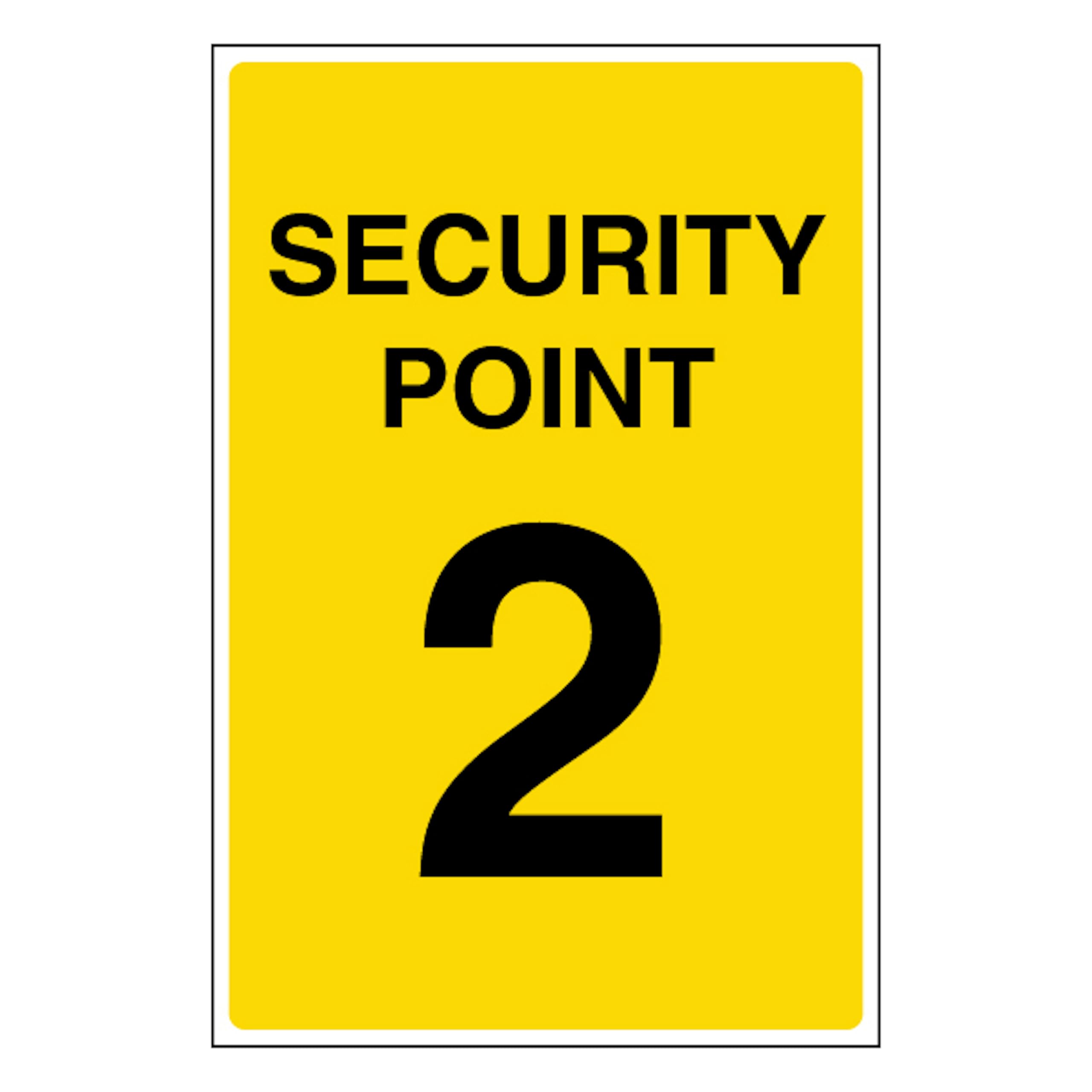 V Safety Security Point 2 100 x 150 mm - 1mm Rigid Plastic