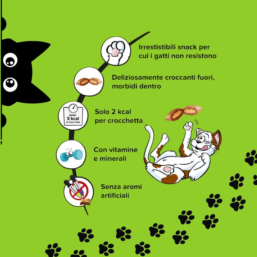 Snack para gatos Catisfactions, snack para gatos adultos y cachorros con sabor a atún | 6 paquetes de 60 gramos cada uno.
