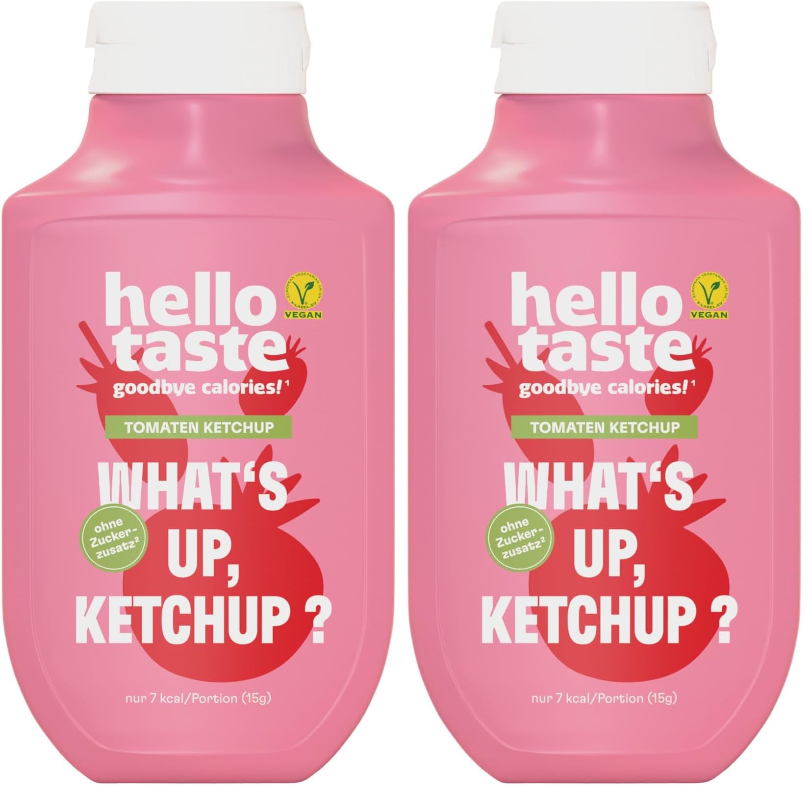 hellotaste Saucen - Low Carb & Light - Ohne Zuckerzusatz - Vegan, Glutenfrei, Aspartamfrei, ohne Soja - Perfektes Grill Zubehör (2er Pack, Ketchup)