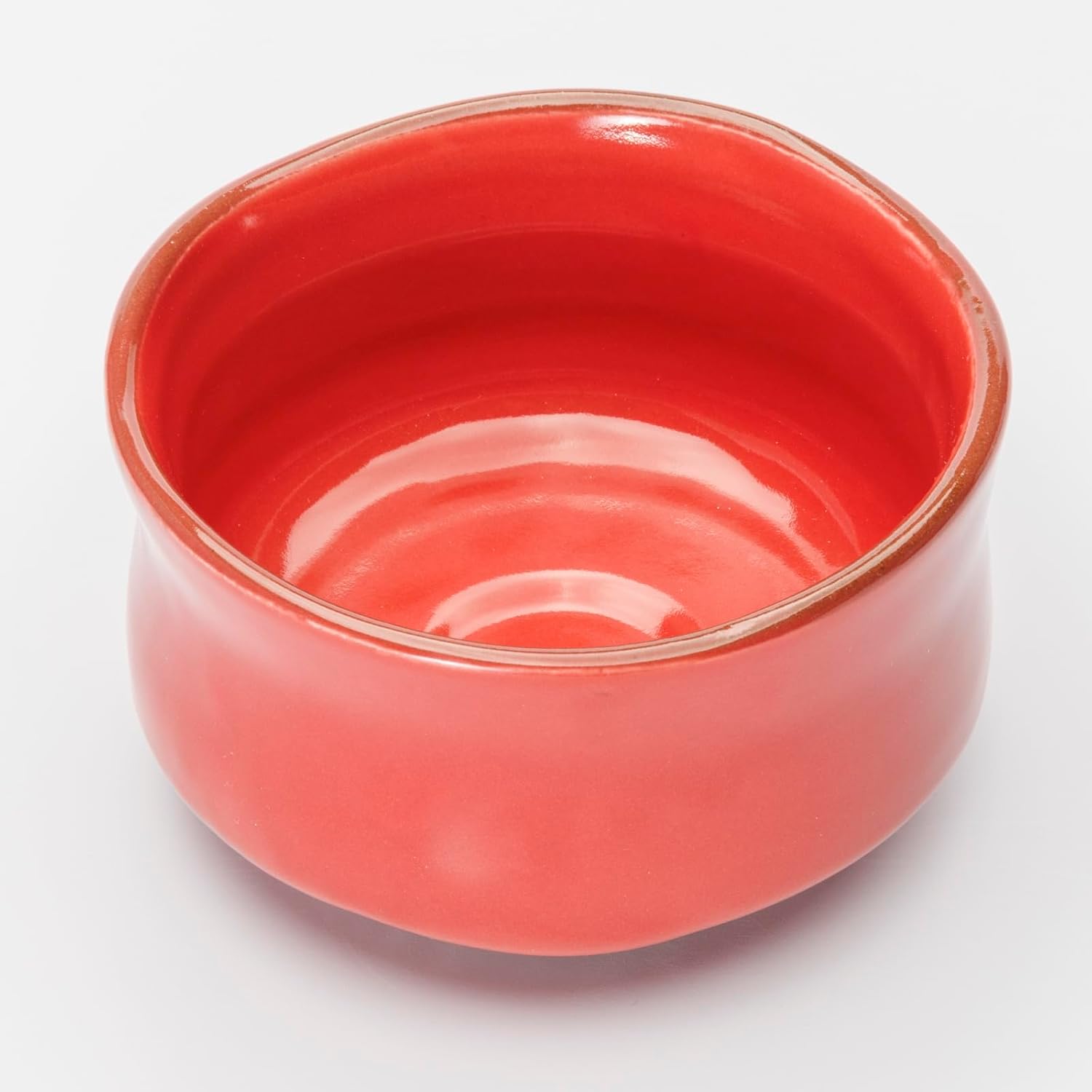 Mino Ware 505-37 Matcha Bowl, Matcha Rice Bowl, Diameter Approx. 4.9 inches (12.5 cm), Red Wall, Red, Made in Japan