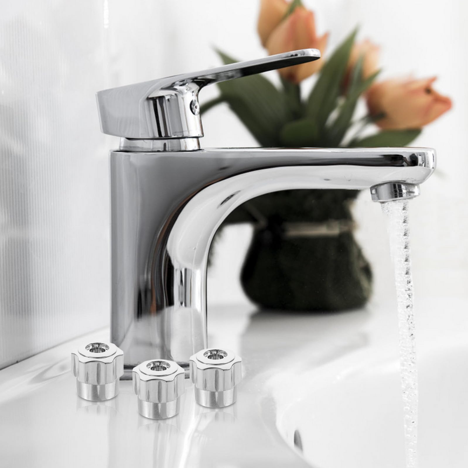 Generic 6 Szt. Częściowy Gałek Do Wanny z Aluminium Wymienne Uchwyty Kranów Łazienkowych i Kuchennych Ergonomiczne Pokrętła Do Ciepłej i Zimnej Szybka Instalacja Trwałe i Komfortowe
