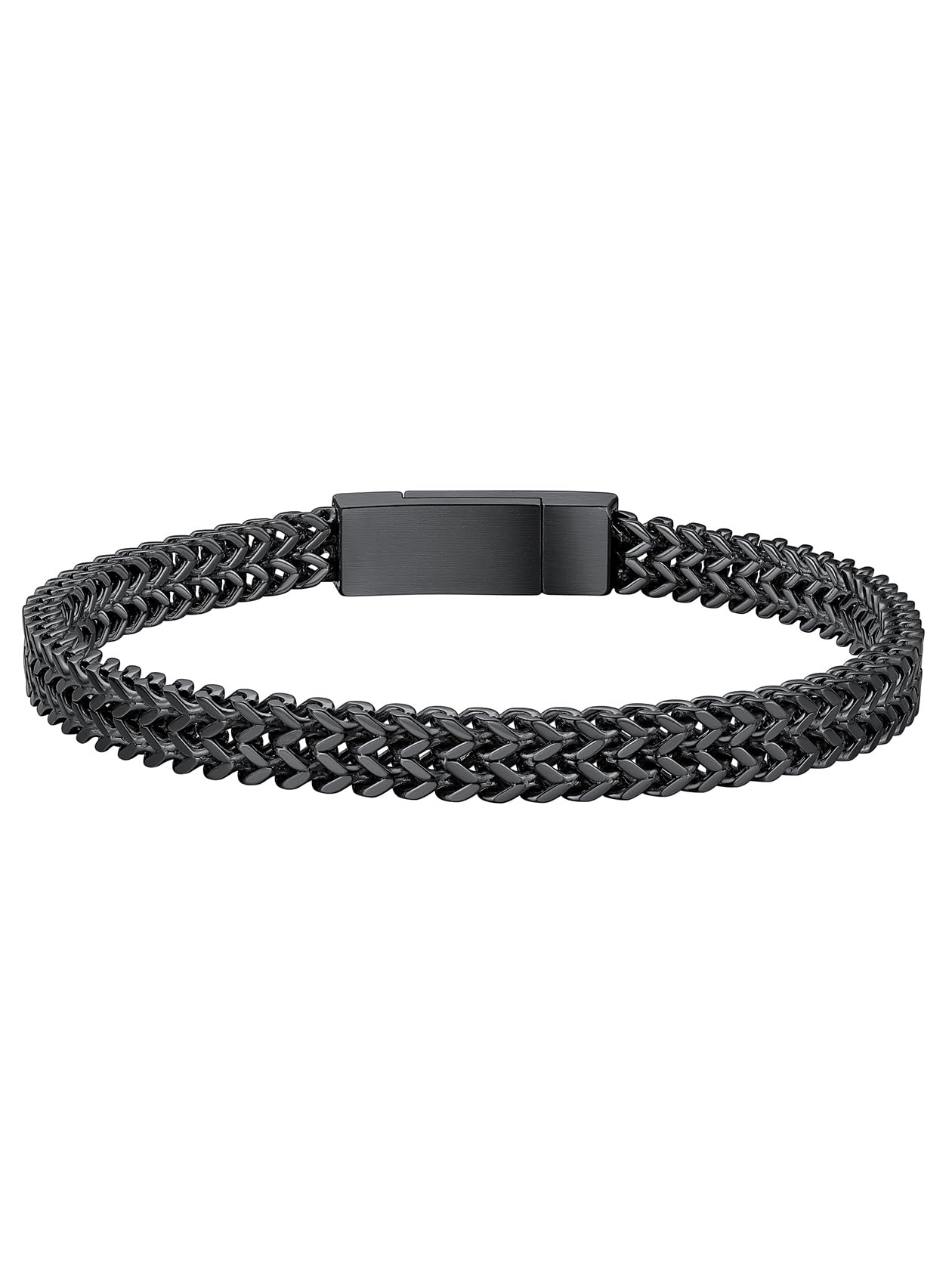 ChainsHouse Black Franco Bracelet for men, Curb Chain Bracelet for Mens Accessories