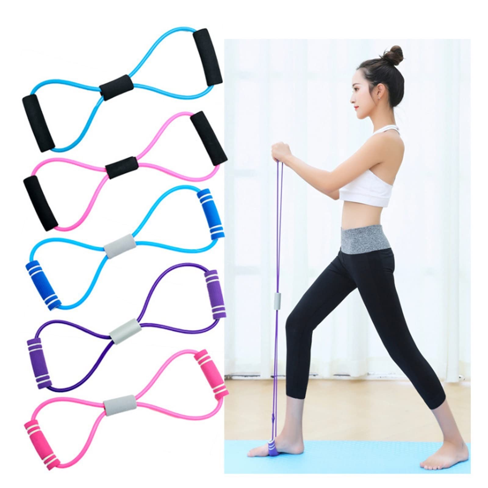 Brustzieher, neuer Yoga-Gummi, Fitness-Widerstand, 8 Brust-Expander-Seil, Workour Yoga-Gummi, Fitness-Widerstand, 8 Brust-Expander-Seil, Workout, Muskeltraining, Gummibänder für Sportübungen