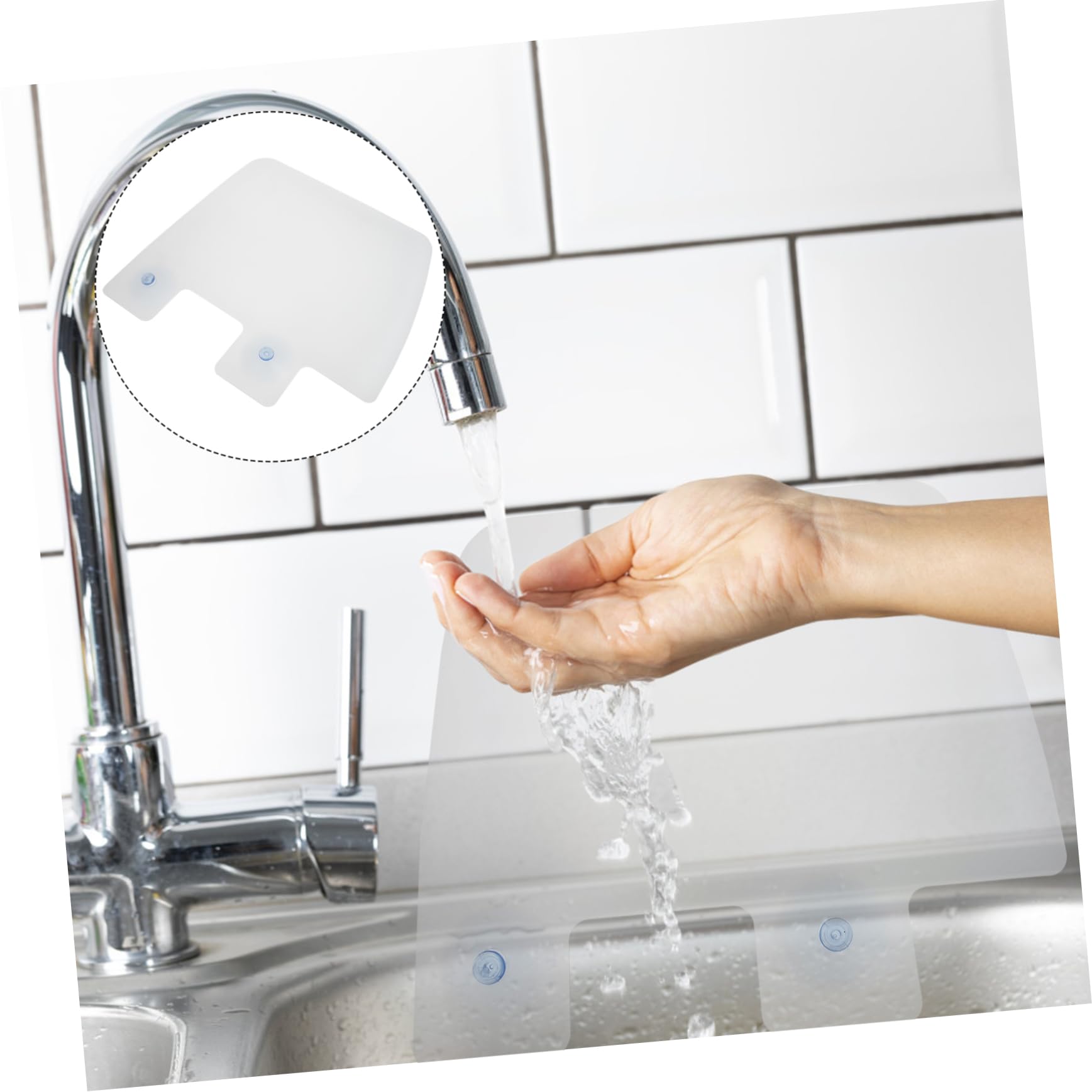 LAPYAPPE 6pcs Splatter Guard for Kitchen Sink Oil Resistant Transparent Shield Stable Design Protects Clothes From Splashing for Home and Commercial Use