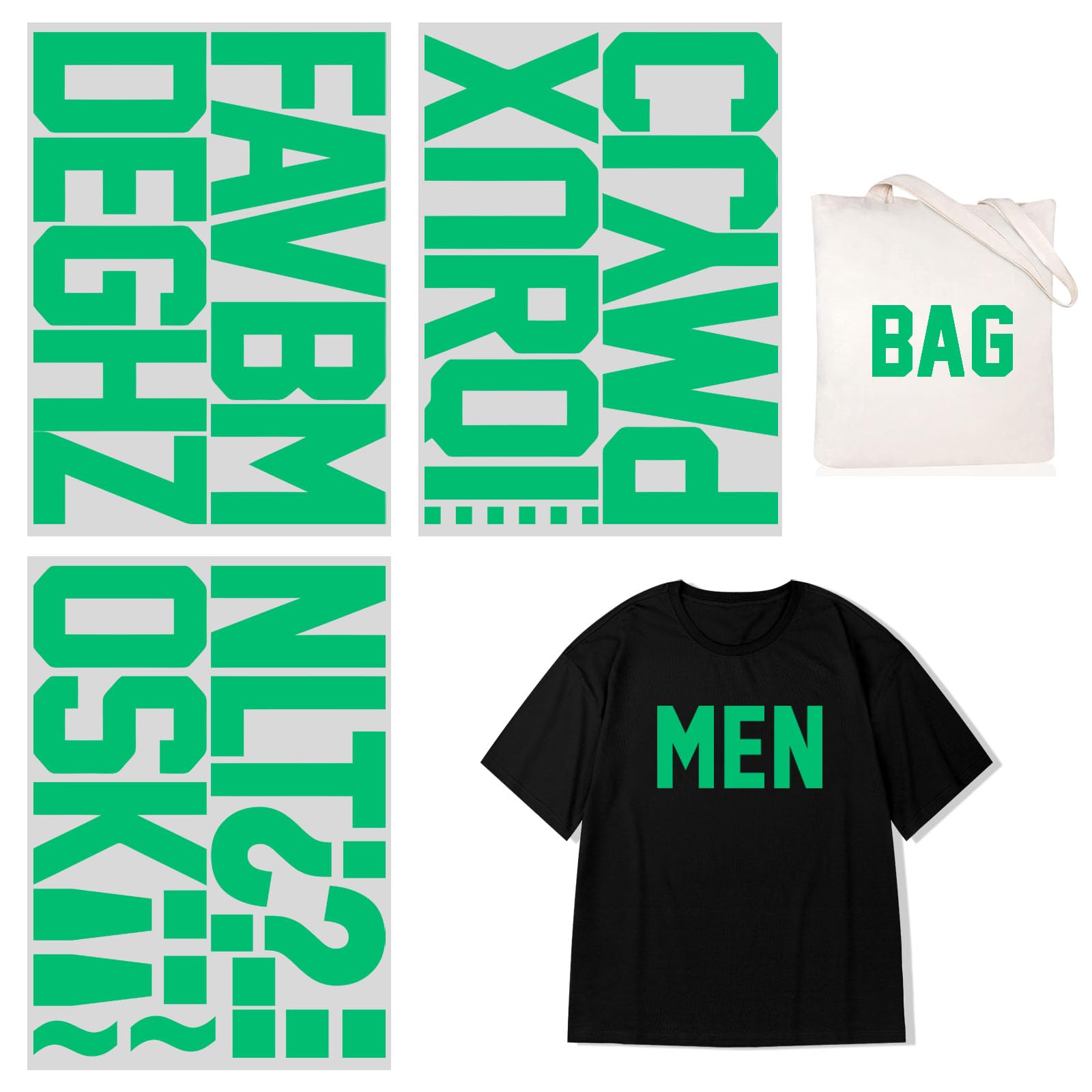 4 Inch Iron On Heat Transfer Letters Alphabets Fabric Vinyl DIY for Sport Jerseys T Shirts Clothes Slogan Printing Crafts Decoration (Green) โ image 1