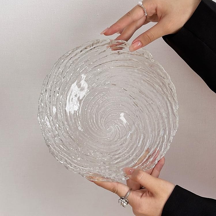 Lot de 2 bols ronds en verre trempé 20 cm pour salade et céréales