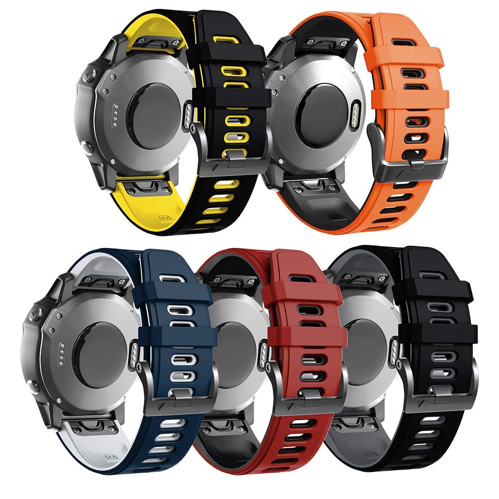 ANBEST Kompatibles mit Fenix 5 Band, 22 mm breit, weiches Silikon Armband für Fenix 5/Fenix 5 Plus/Fenix 6/Fenix 6 Pro/Forerunner 935/Forerunner 945/Approach S60/Quatix 5
