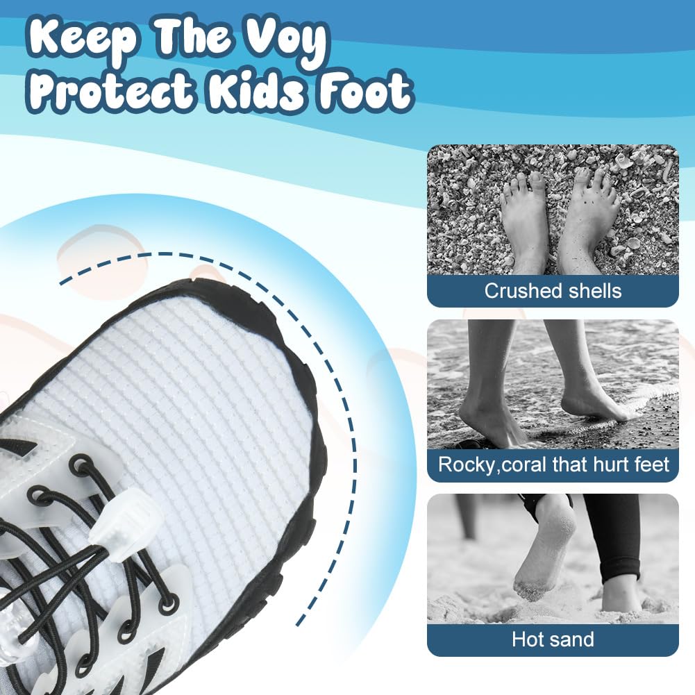 Aolso Scarpe da Scogli Bambino, Scarpe da Immersione da Scoglio, Respirabile Antiscivolo, Asciugatura Rapida, Bambino Scarpe Outdoor Multisport Antiscivolo per Ragazzi e Ragazze, GR 29-35