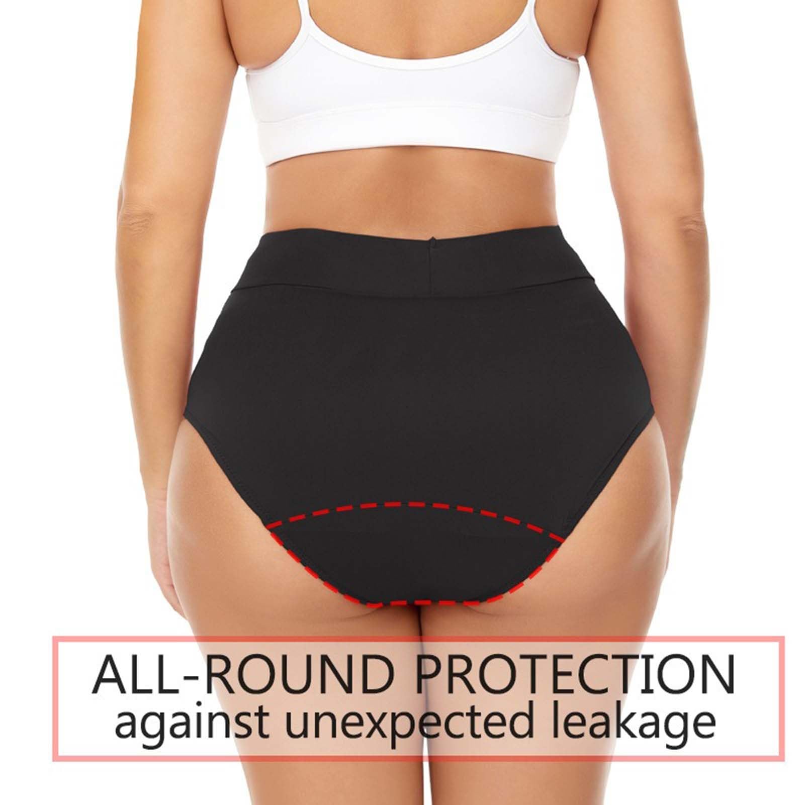 Bragas Menstruales Flujo Abundante,4 Capas de Prueba de Fugas Bragas Incontinencia,Bragas Postparto Mujer,Pack de 4