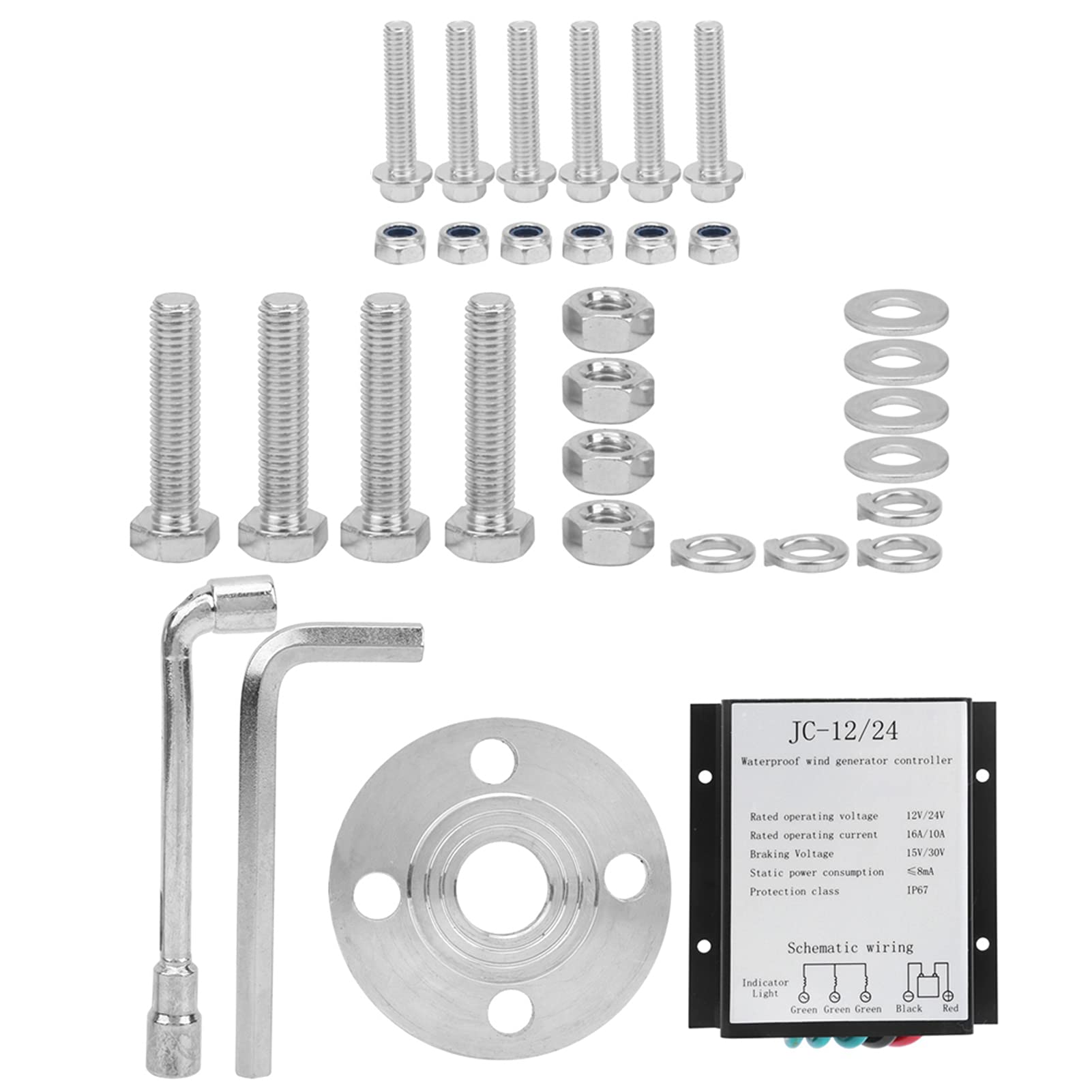 Haofy Kit de Aerogenerador de Generador de Turbinas Eólicas Eficiente de 100 W con Controlador Componentes Duraderos de 3 Aspas para Terrazas Generador Síncrono de Imán Permanente de CA Negro (48V)