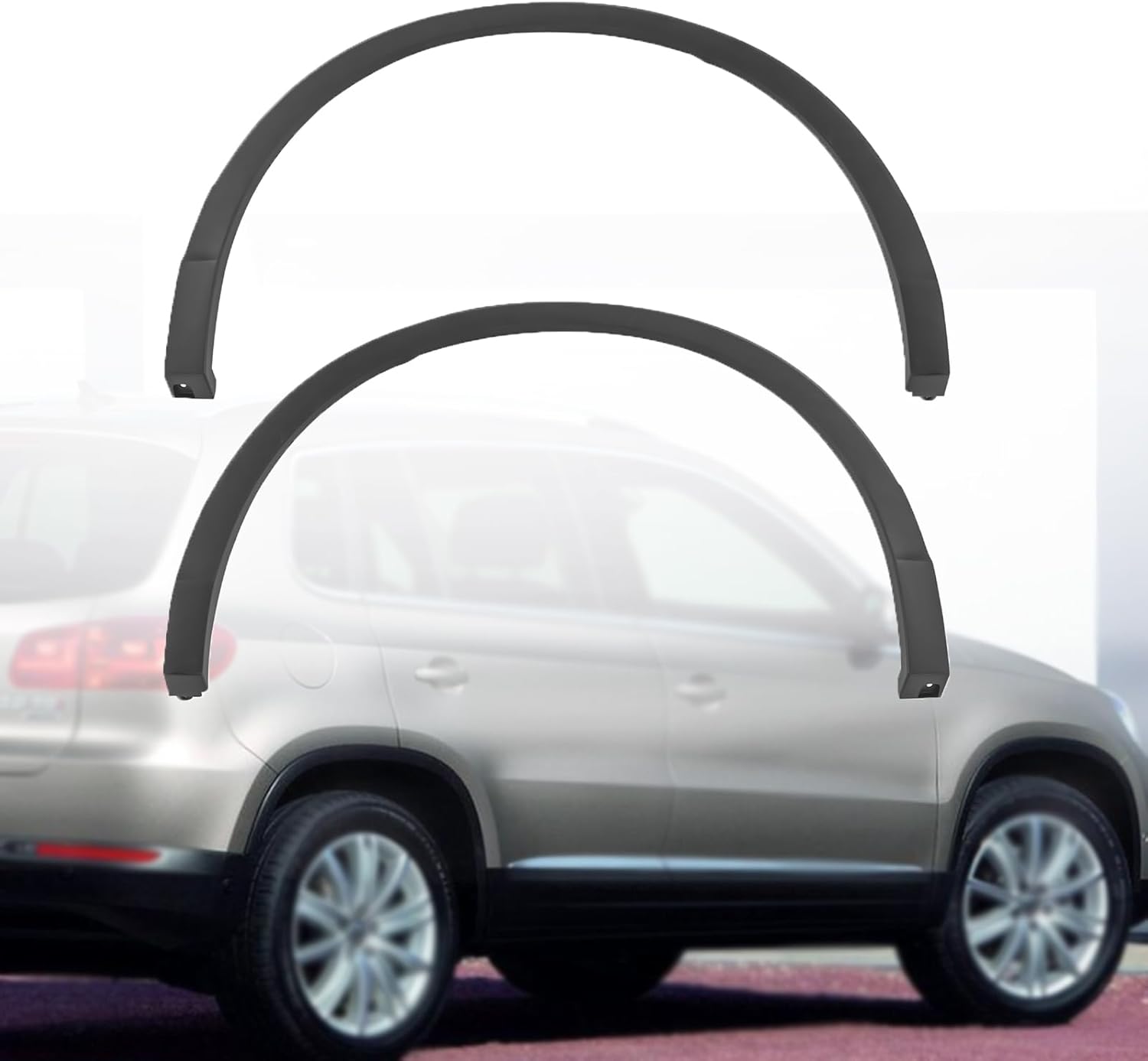 Rear Fender Flare Molding Set for 2018 2019 2020 2021 2022 2023 Volkswagen Tiguan, Wheel Arch Molding Trim Splash Guard, Direct Replacement OE 5NN854819A9B9, 5NN854820A9B9