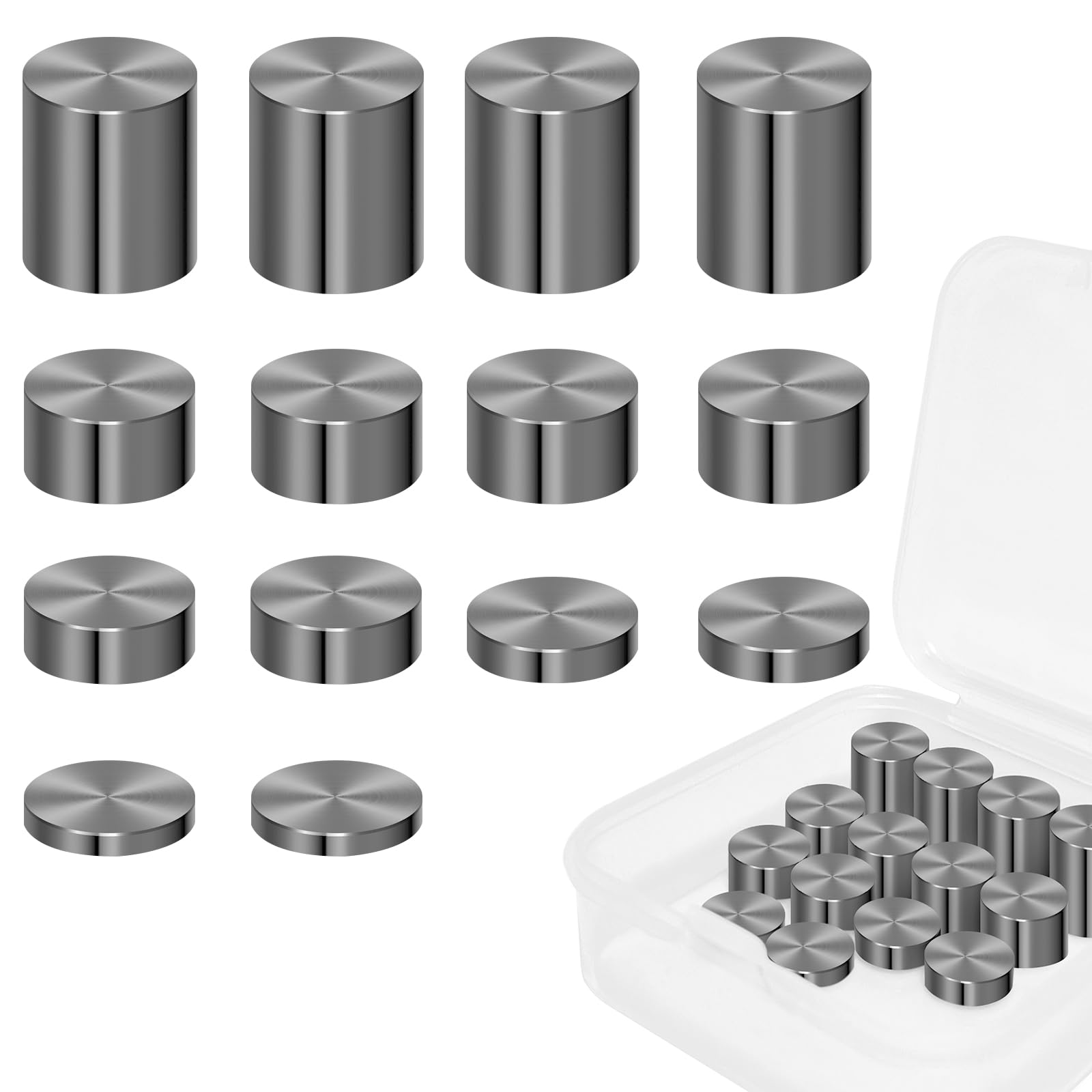 3.75 Ounce 3/8 Inch Tungsten Weights for Pinewood Derby Car, 5 Sizes of Incremental Cylinders Car Weights to Optimize Speed