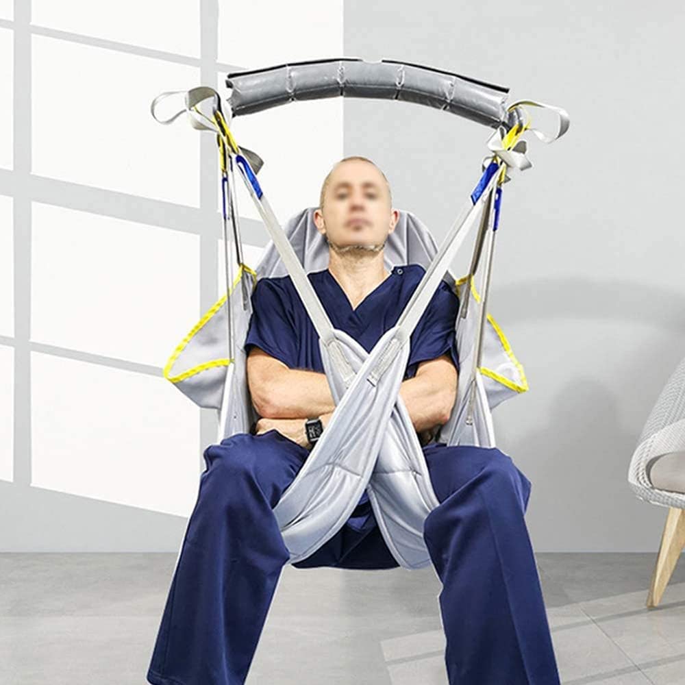 Harnais De Toilette Lève, Tout Le Corps Harnais De Soulèvement avec Support Tête en Filet Harnais Levage Jambe Divisée pour Personnes âgées Alitées Handicapées