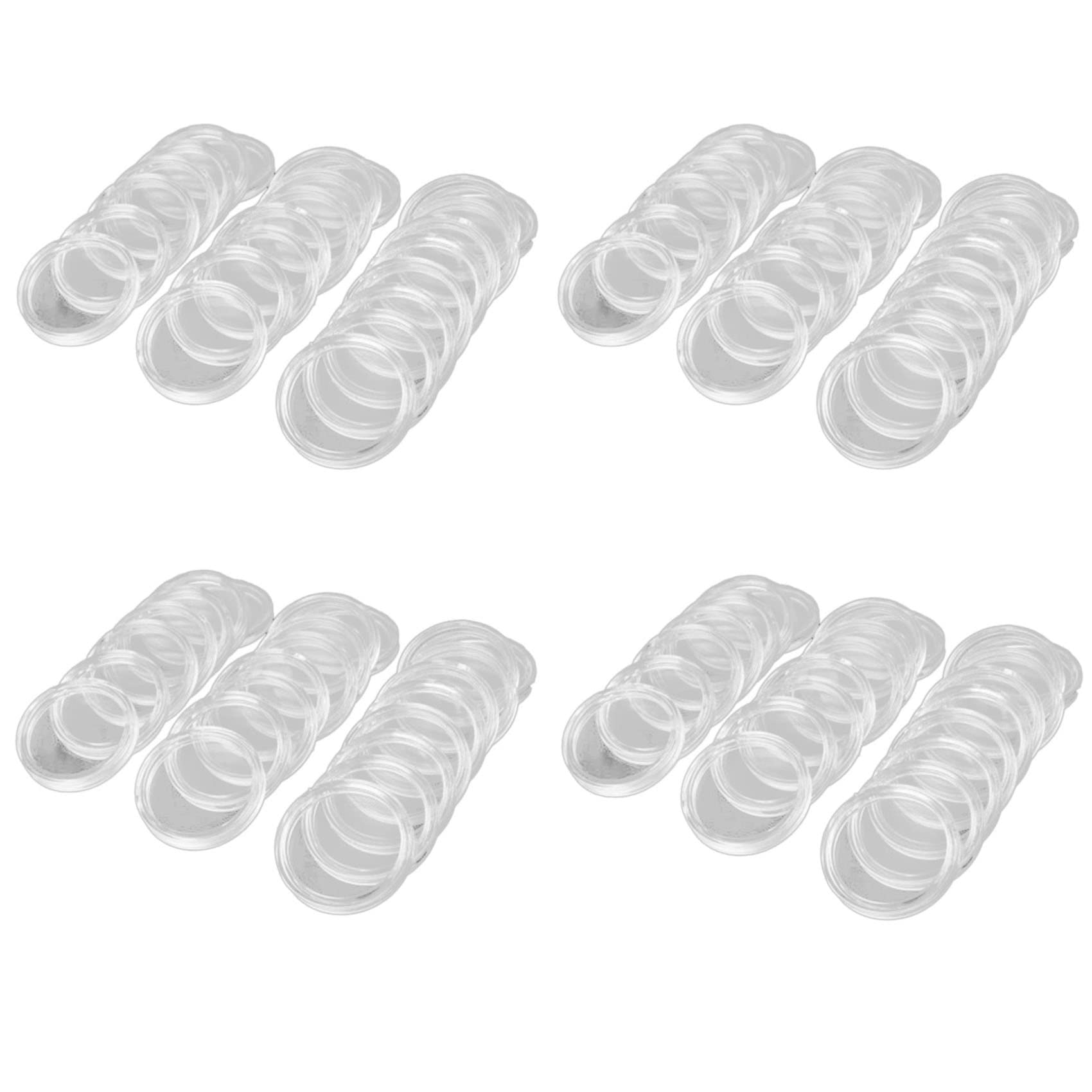 Hndhbfgrt 400Pcs 21mm Round Clear Plastic Coin Holder Capsules Box Storage Clear Round Display Cases Coin Holders
