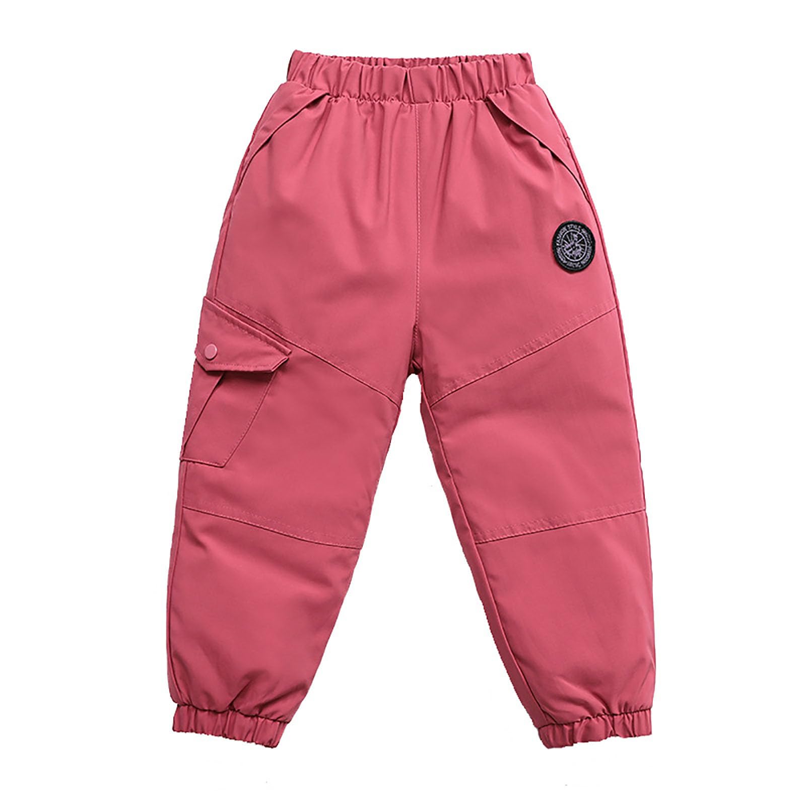 Pantalones de Nieve Sólidos para Niñas Ropa Deportiva Invierno Gruesos y Cálidos Abrigo Infantil
