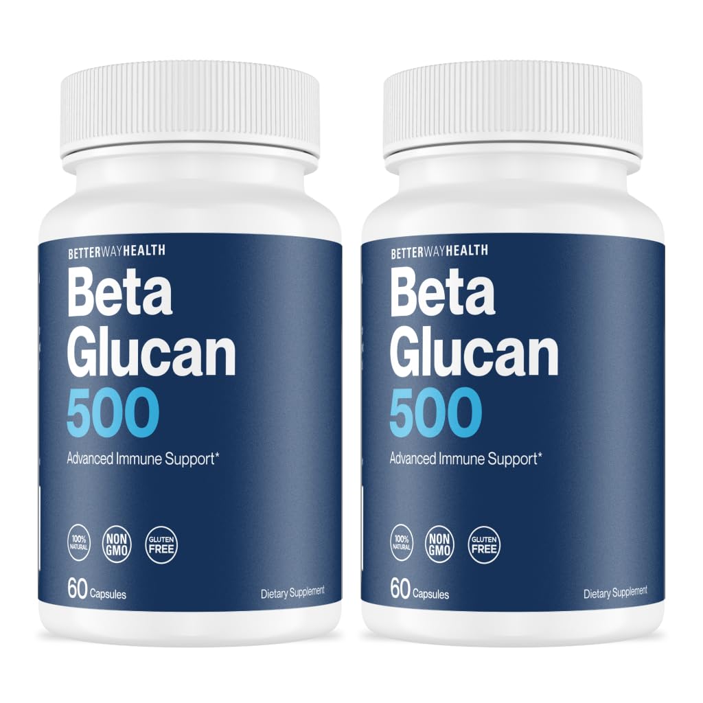 Better Way HealthAdvanced Immune Readiness - Highly Purified 1,3/1,6 Beta Glucan 500 - Clinically Tested Immune Defense - 500mg/60 Capsules (Pack of 2)