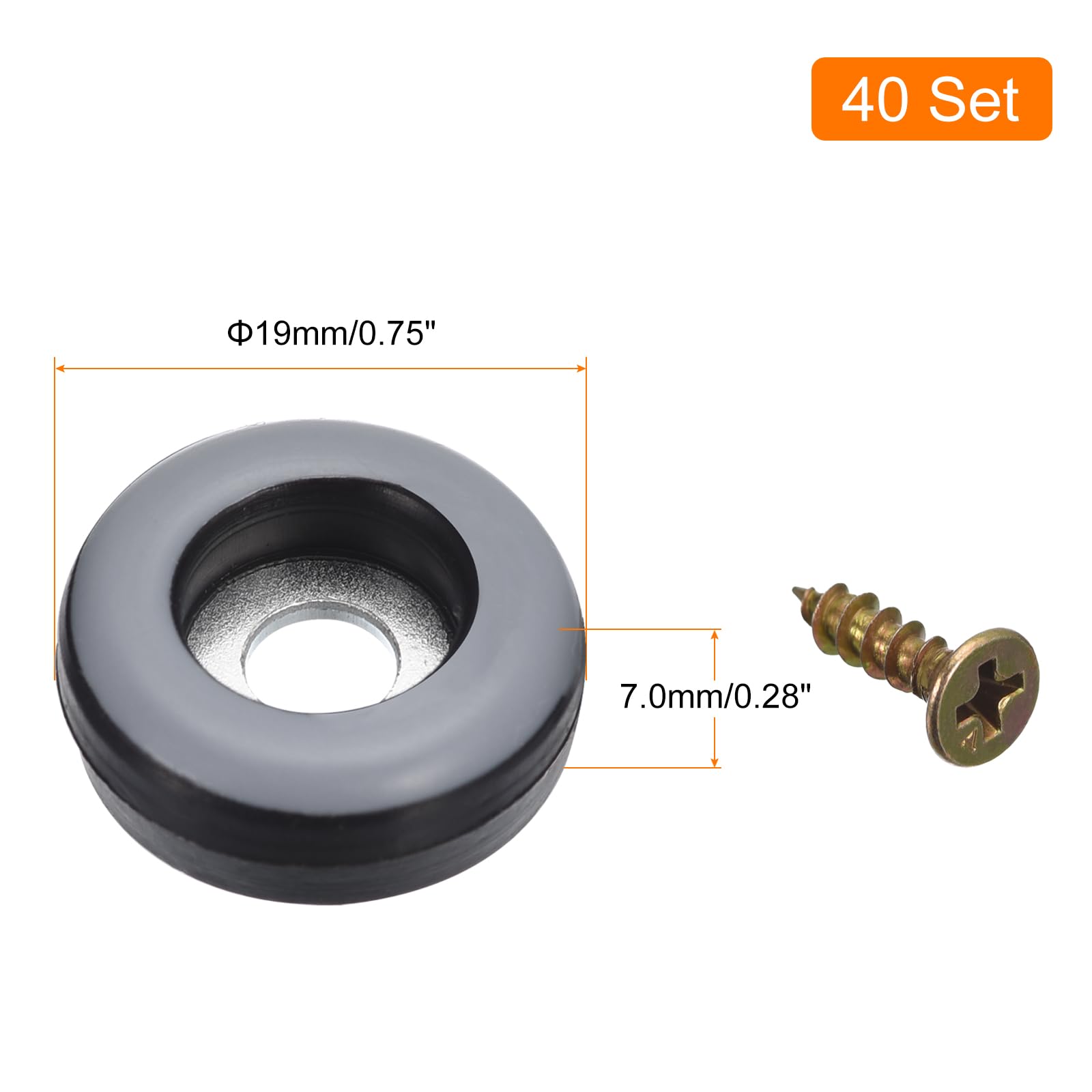 Sourcing Map Lot De 12 Patins Ronds En PTFE Pour Tapis, 50 Mm