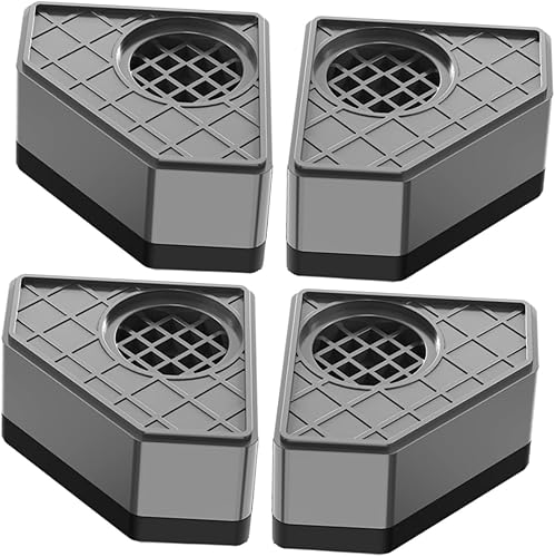 Almohadilla de elevación de pies para lavadora, 4 piezas, almohadillas de elevación de arandela gris, estabilizadores, accesorio de lavadora a