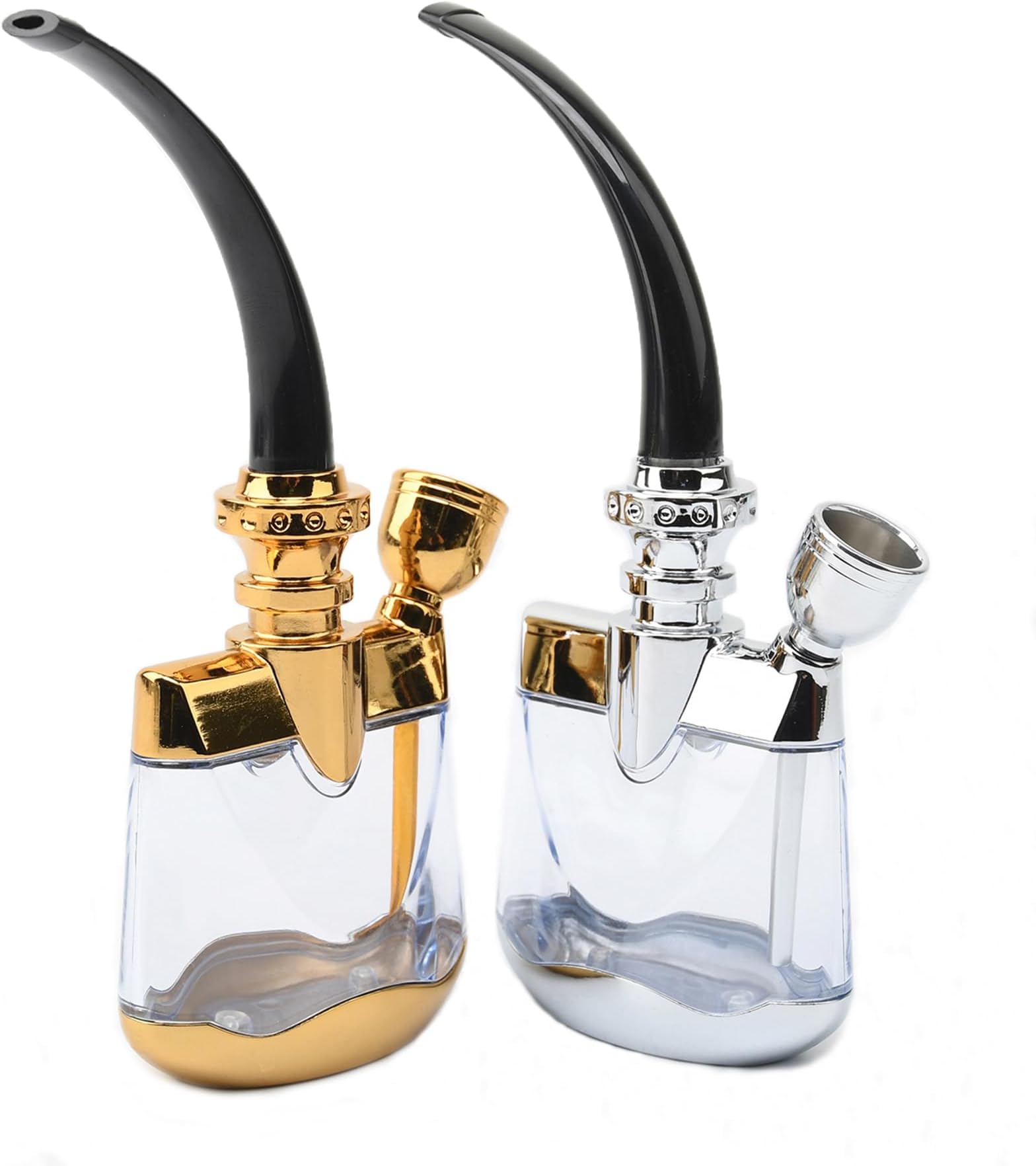 2 PCS Great Gifts for Mini Portable Hookah set with Shisha Accessories - TSHIRENHE - Golden and Silver, Handheld Hookah set, Perfect gifts for Boyfriend, Father, Husband, Brother, Sister or Friends