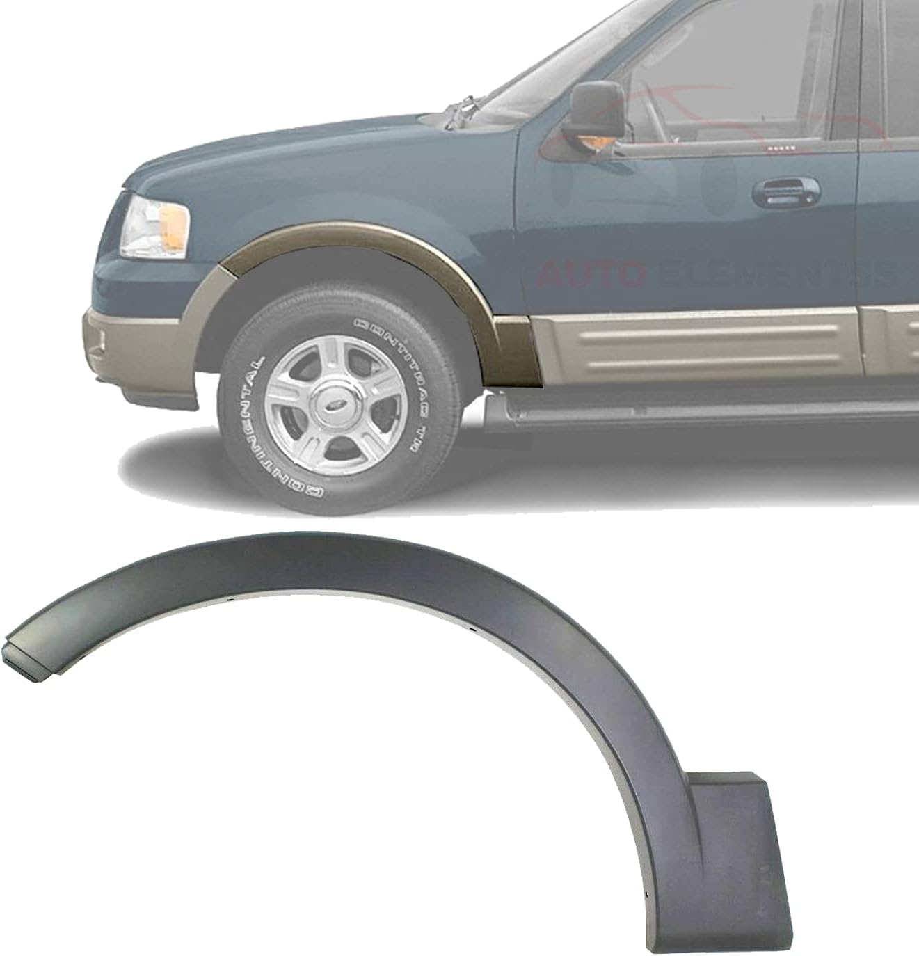 Fender Flare Trim Molding Primed Plastic Front Driver Side For 2003-2006 Ford Expedition Direct Replacement