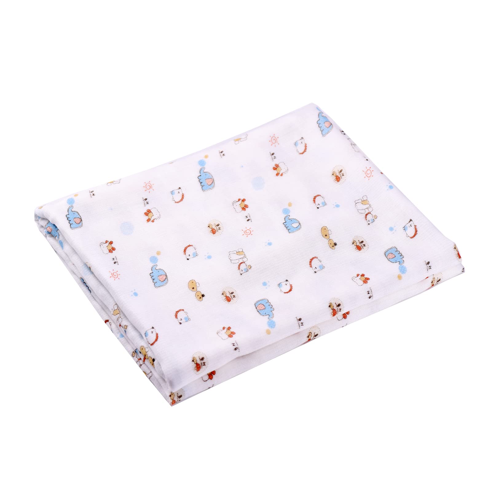 Photo 1 of 2 MYZIDEA Receiving Baby Blanket Boy Baby Swaddle Blanket?White Muslin Swaddle Blankets Boys & Girls Baby Stuff Large 46 x 40 inches Muslin Baby Blanket wrap for Baby Boys and Girls Blue