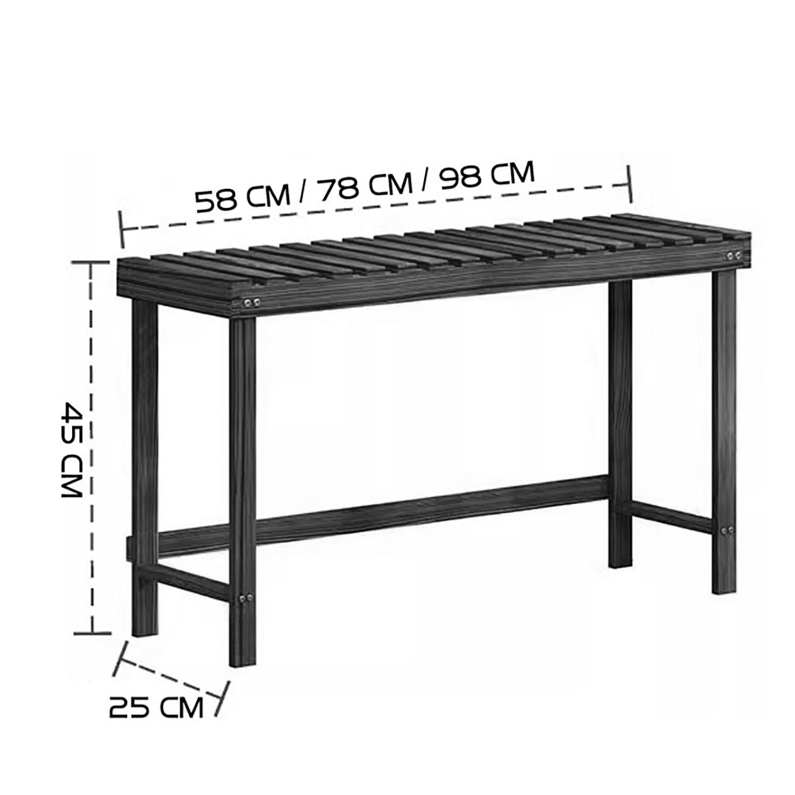 Pflanzenständer aus Holz für den Außenbereich, gestuftes Pflanzenregal für Garten, Hof, Terrasse und Balkon einfach zu montieren (Braun, 98x45cm)