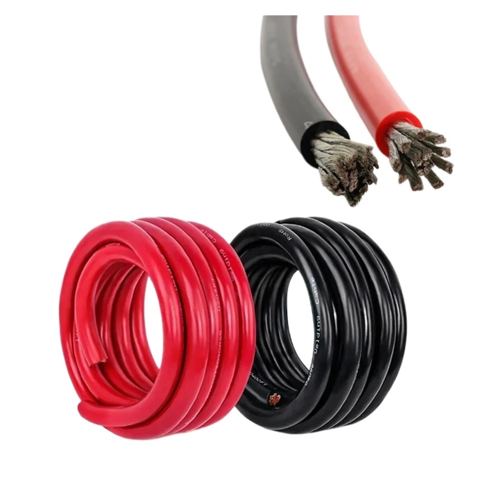 Solar-Kabel Photovoltaik-Kabelverlängerung, 4AWG 25MM2 Solarpanel-Photovoltaikkabel Silikondraht verzinntes Kupfer mehrfarbig mehrere Größen(Red and Black,50M-4 AWG 25MM2)