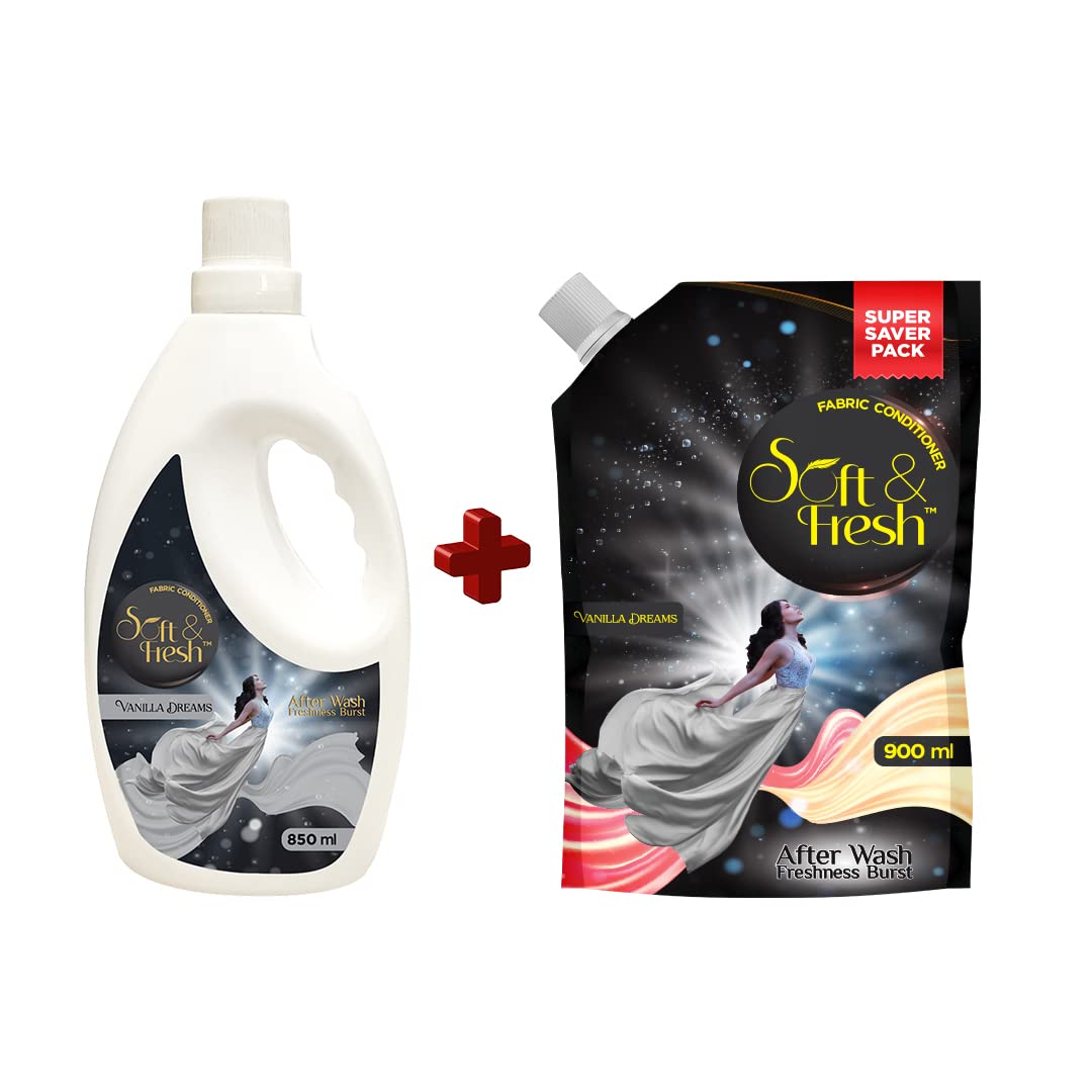 Soft & Fresh Vanilla Dreams Fabric Conditioner Combo [Bottle + Pouch] (850ml+900ml) increase freshness and softness (B0C2VKC12Y) Amazon Price History, Amazon Price Tracker