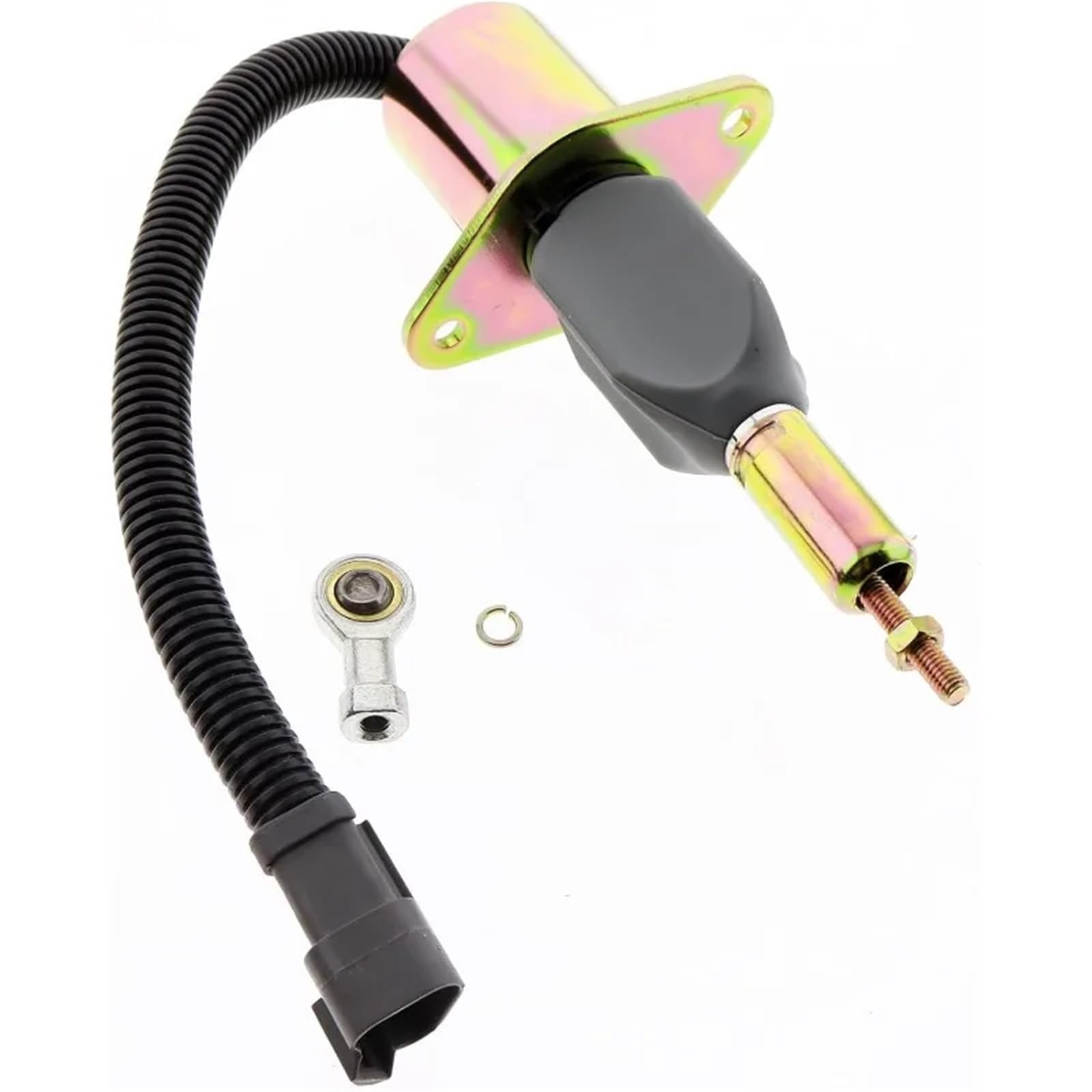 Solenoide de corte de combustible 6734-81-9141 Compatible con el solenoide de corte de combustible Komatsu PC300-7 PC350-7 PC360-7 Compatible con la excavadora Cummins 6CT de 8,3 L(12V)