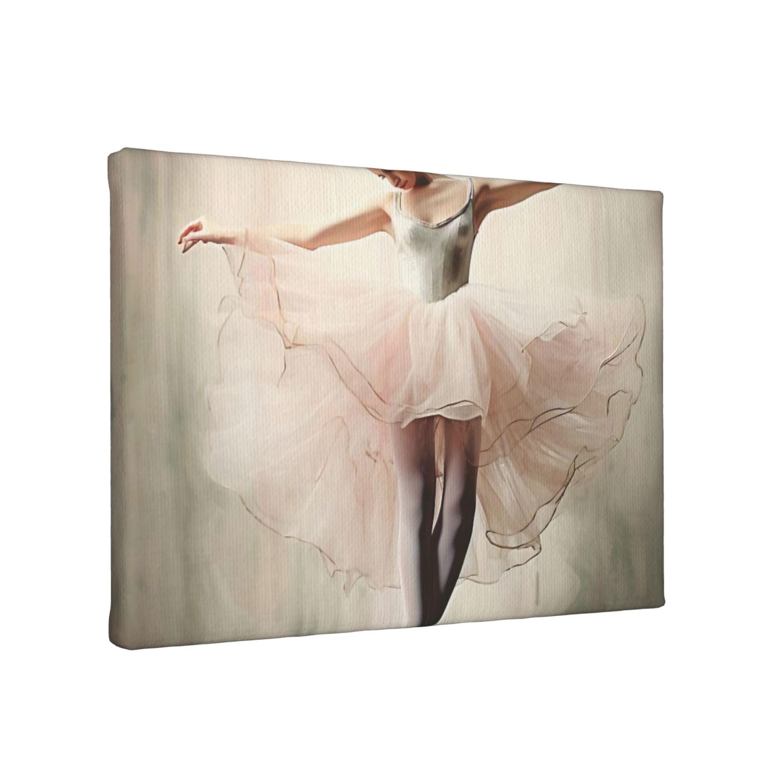 YKLJG Ballet shoes Printed Wall Art Canvas Painting 30x20 CM Wooden Framed Picture Painting Artwork Prints for Bedroom Kitchen Home Office Decor