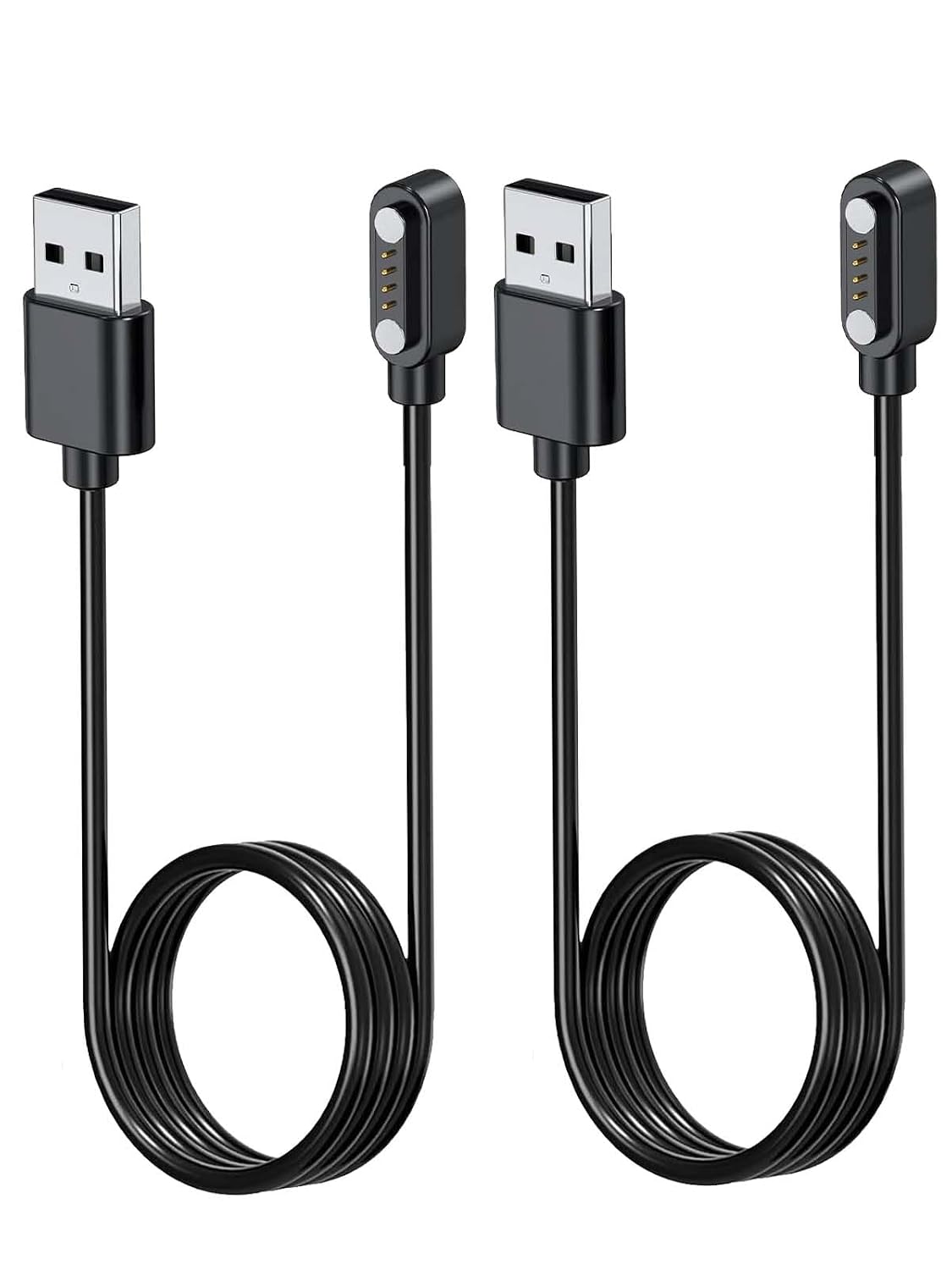 NOUKAJU [2pack] Charger for Powate AI Voice Recorder, Magnetic USB Charging Cable 1.96ft/60cm,Charger Cable for Powate AIVI-01 AI Voice Recorder(Black)