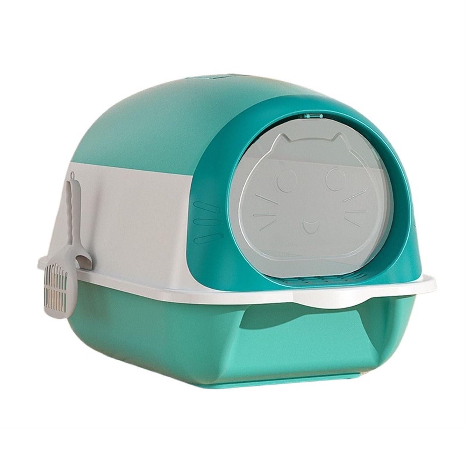 Lettiera per Gatti Lettiera for gatti con coperchio, grande lettiera for gatti con coperchio e paletta, lettiera for gatti chiusa, toilette portatile for animali domestici Toilette per Gatti(Blue)